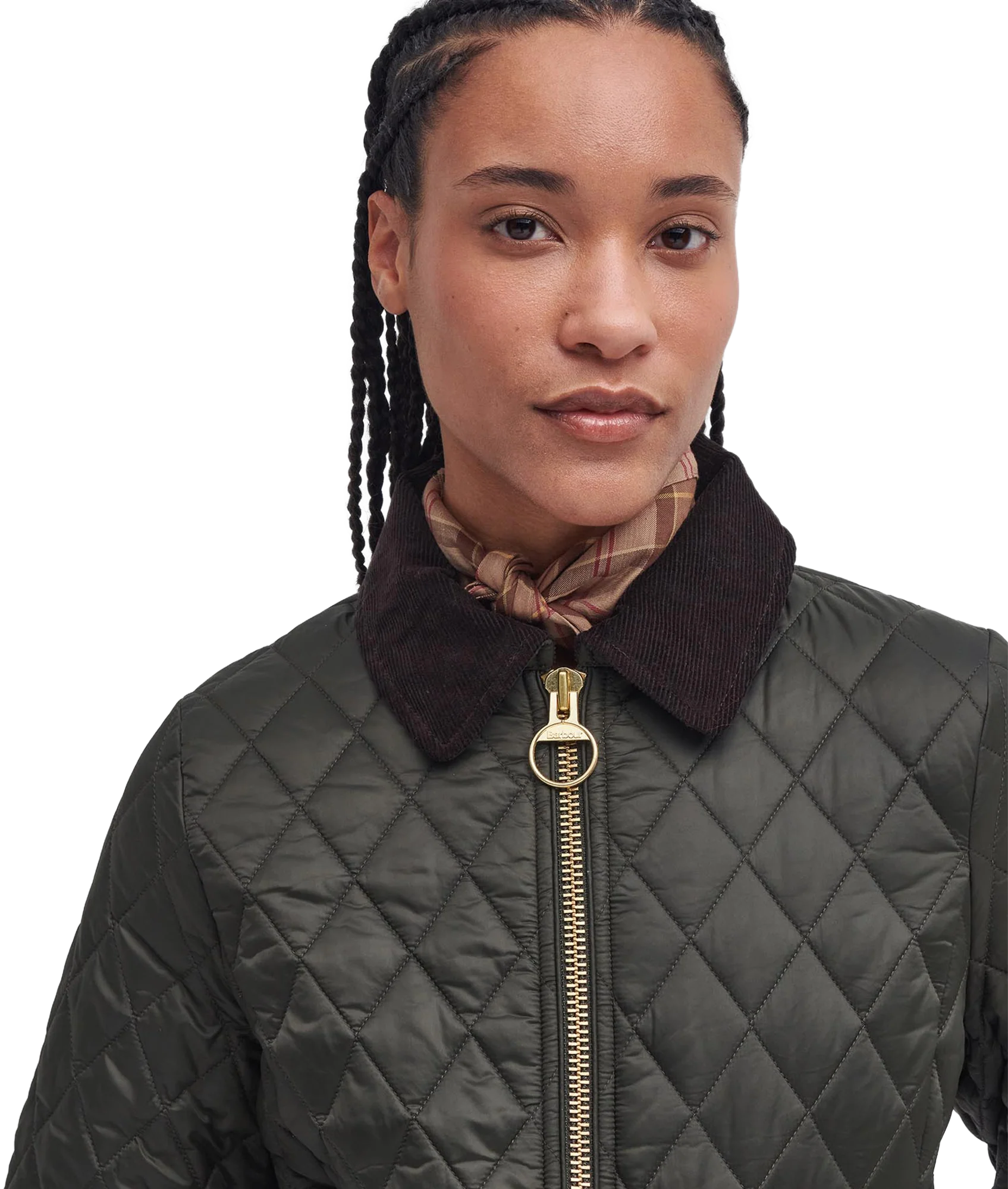 Fitted Beadnell Quilted Jacket - Sage/Ancient - Image 3