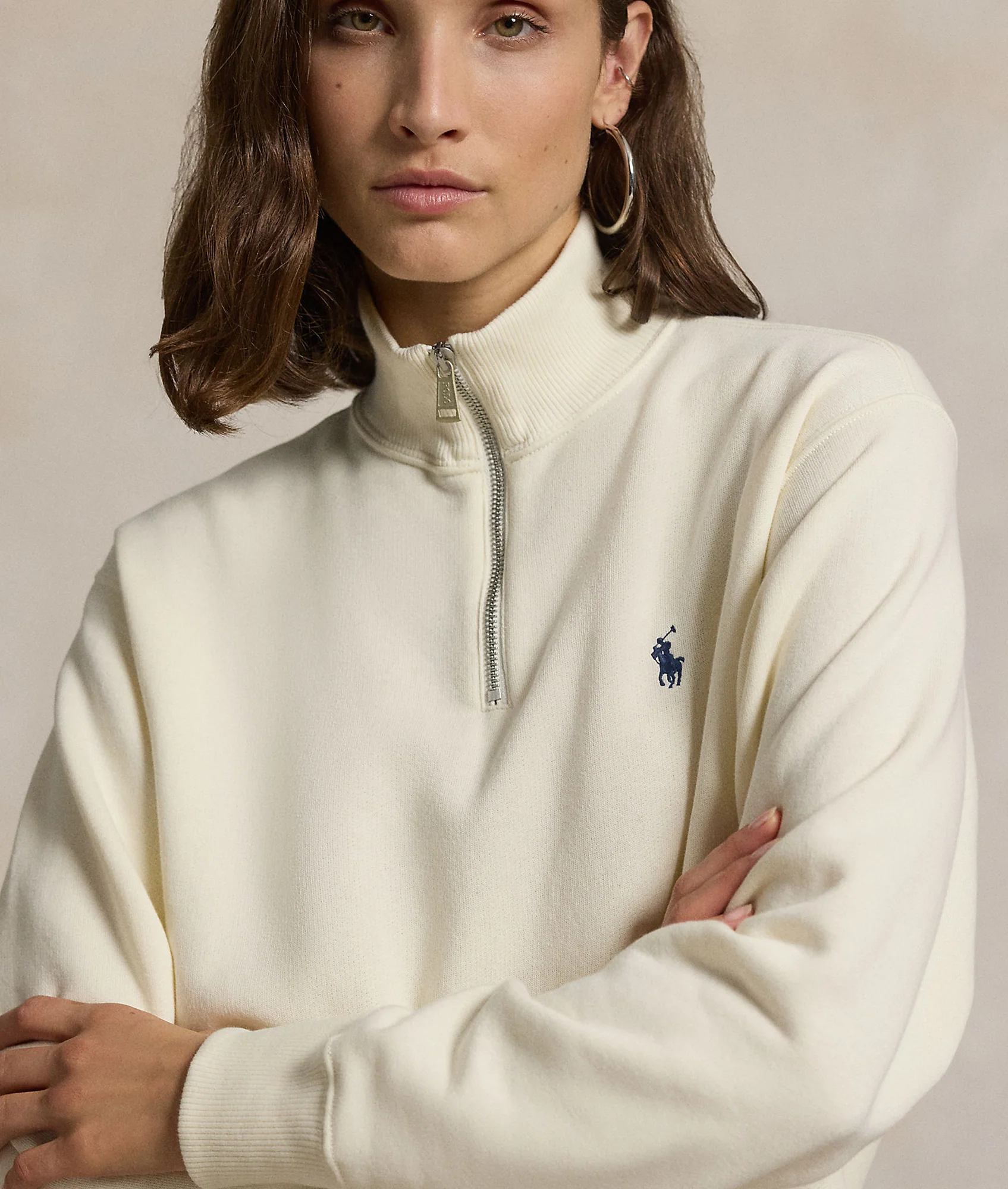 Fleece Quarter-Zip - Cream - Image 5