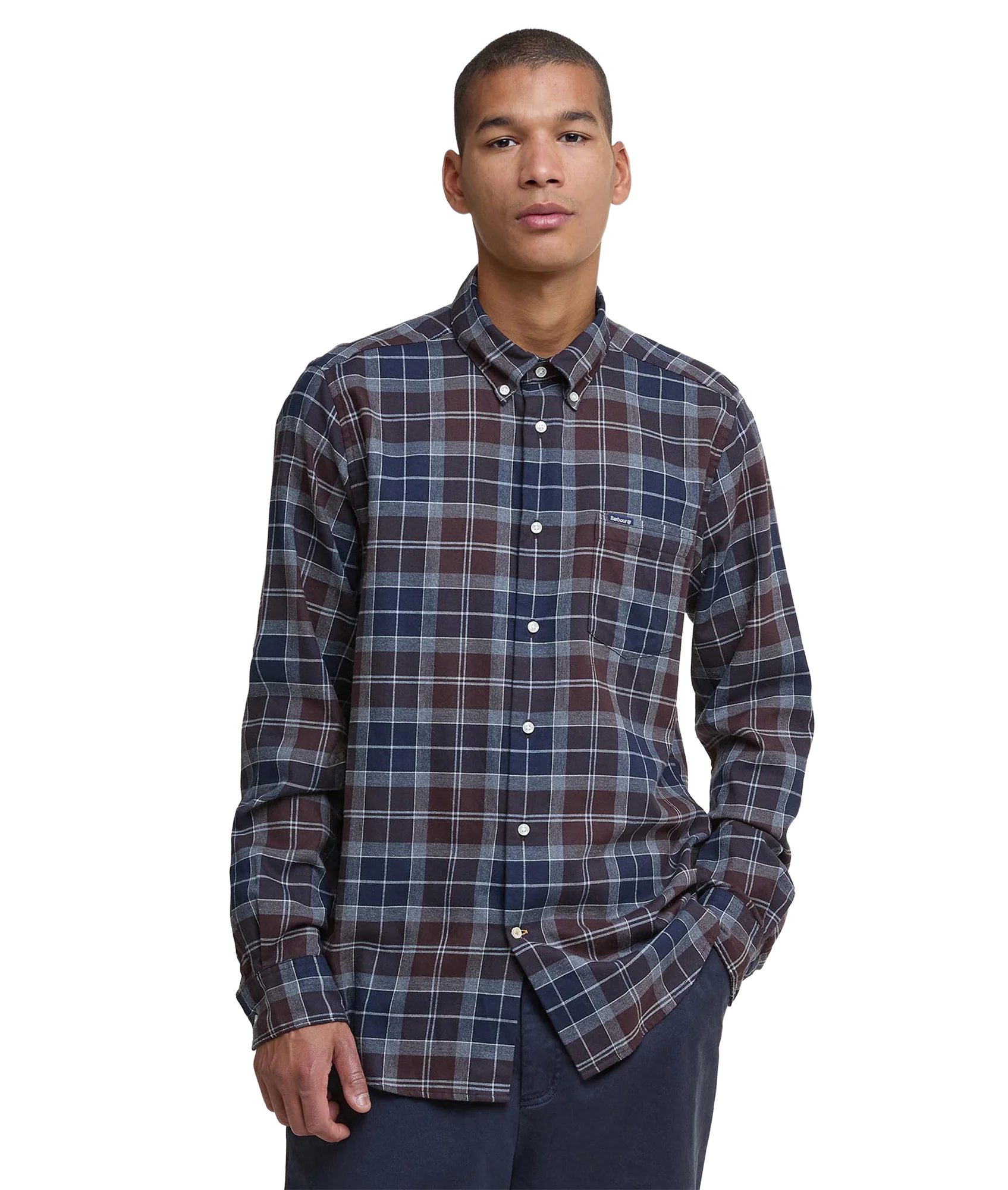 Fortrose Tailored Tartan Shirt - Midnight Oak Tartan