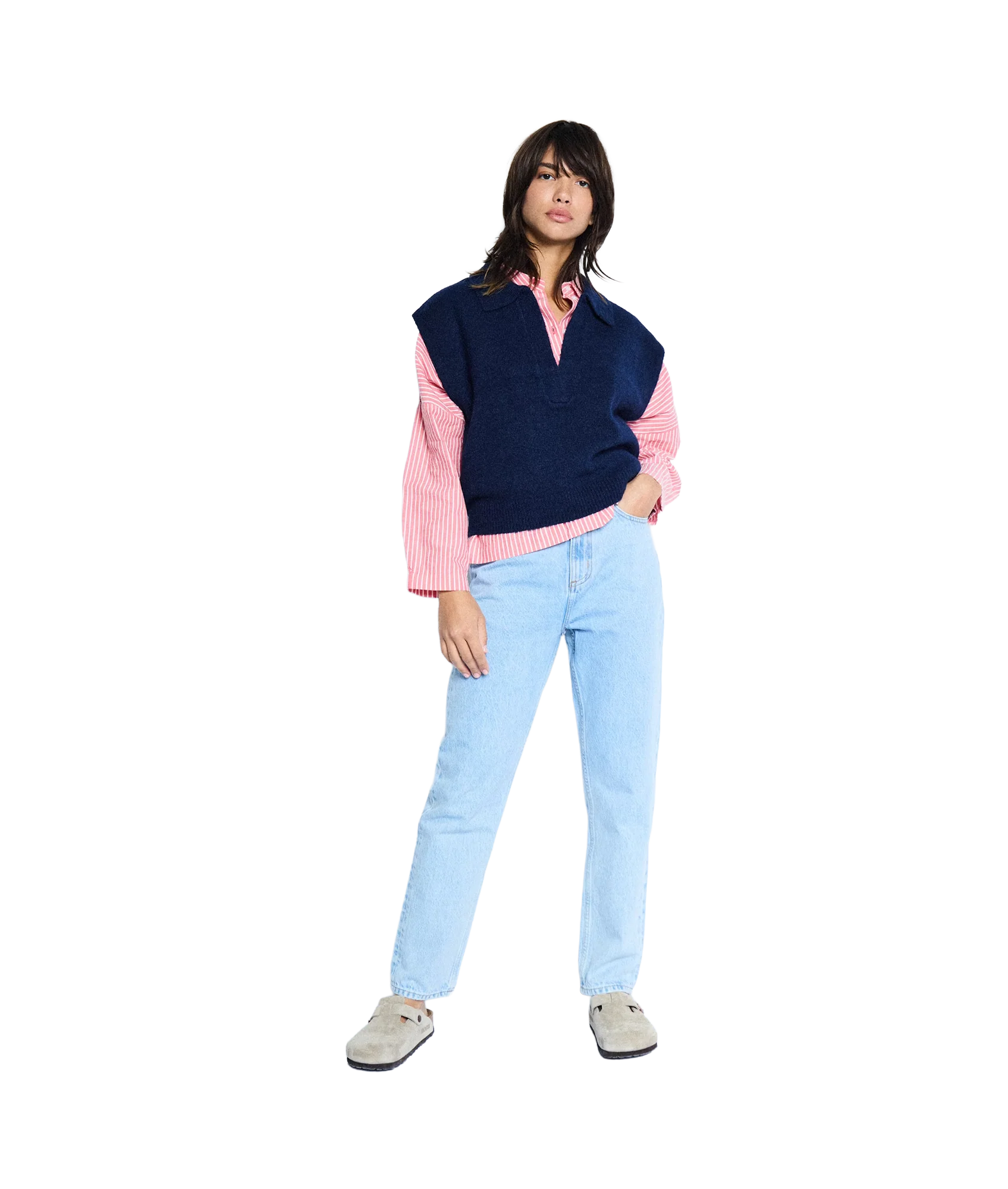 Giley Ls Shirt - Birch/Pink Stripe - Image 4