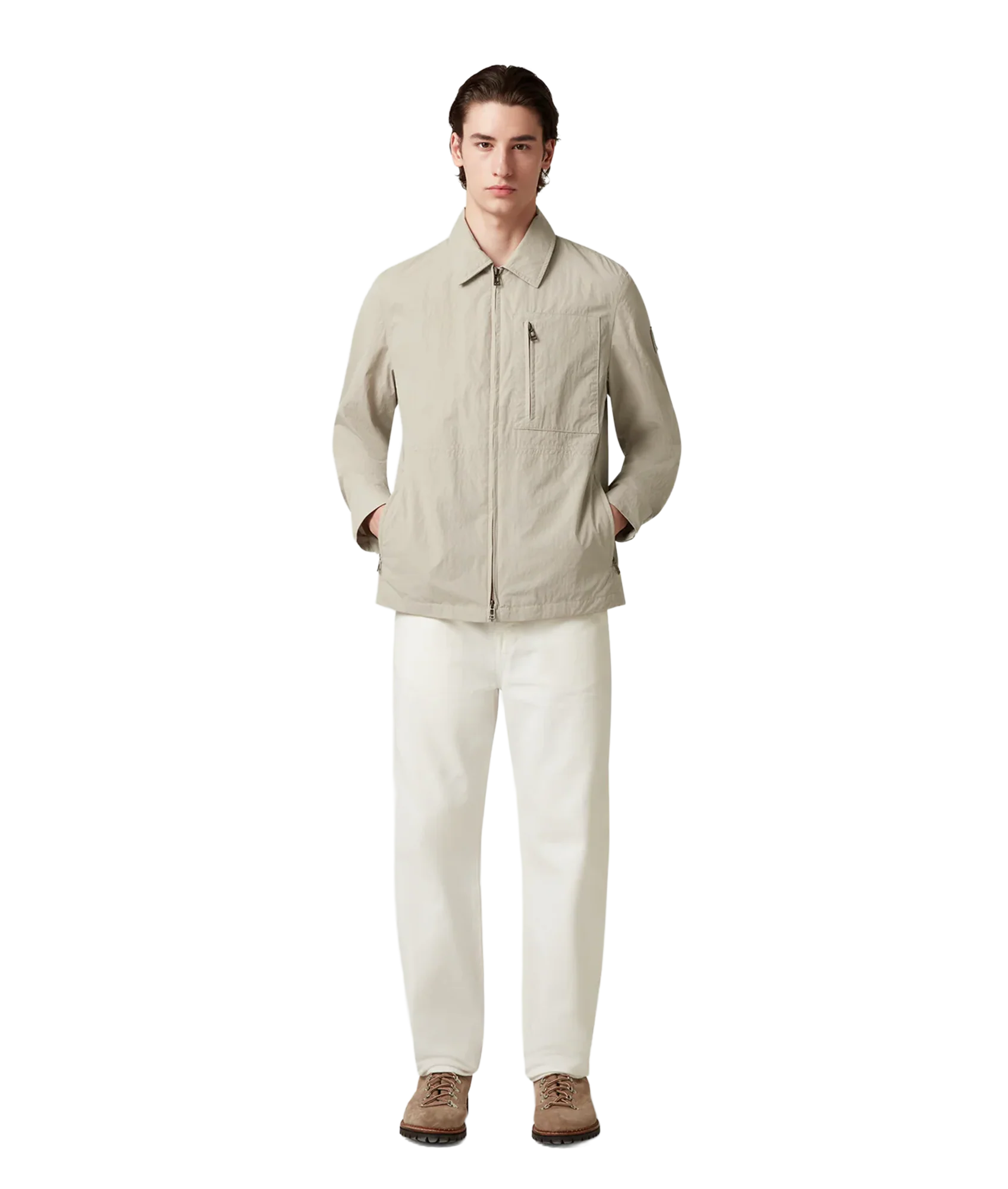 Grid Overshirt - Dark Sand - Image 3