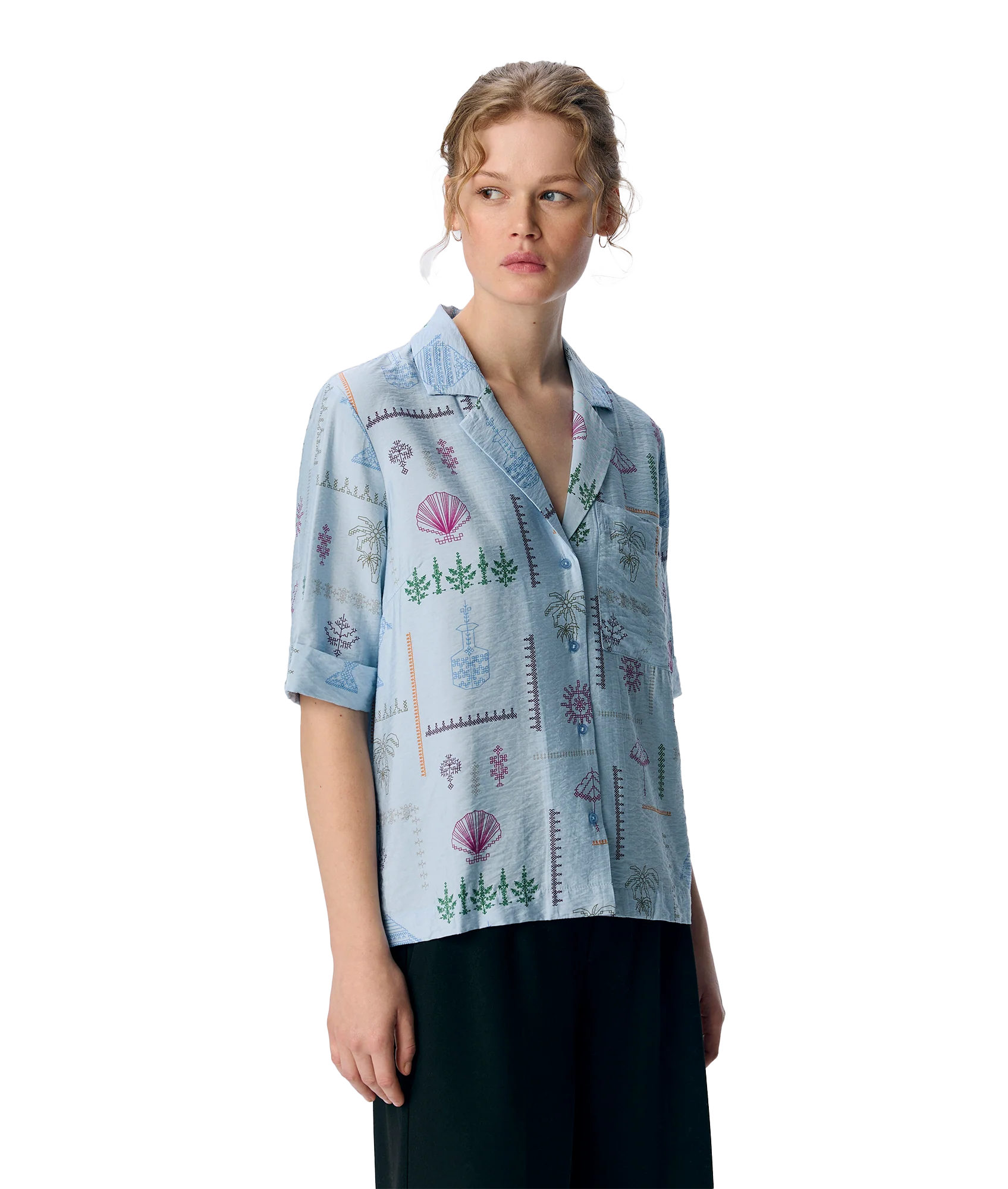 Hailey Re 2/4 Shirt - Blue - Image 2