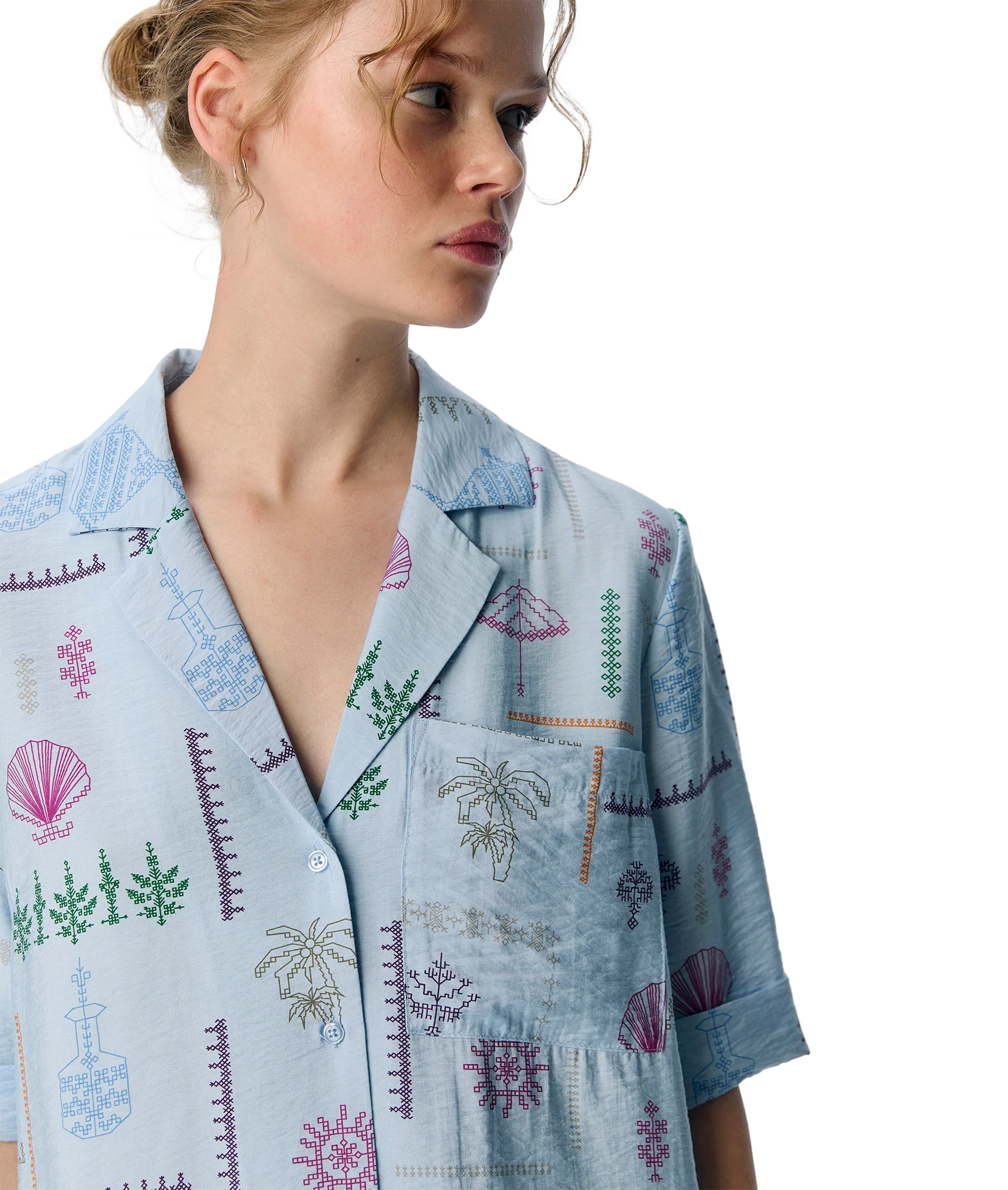 Hailey Re 2/4 Shirt - Blue - Image 5