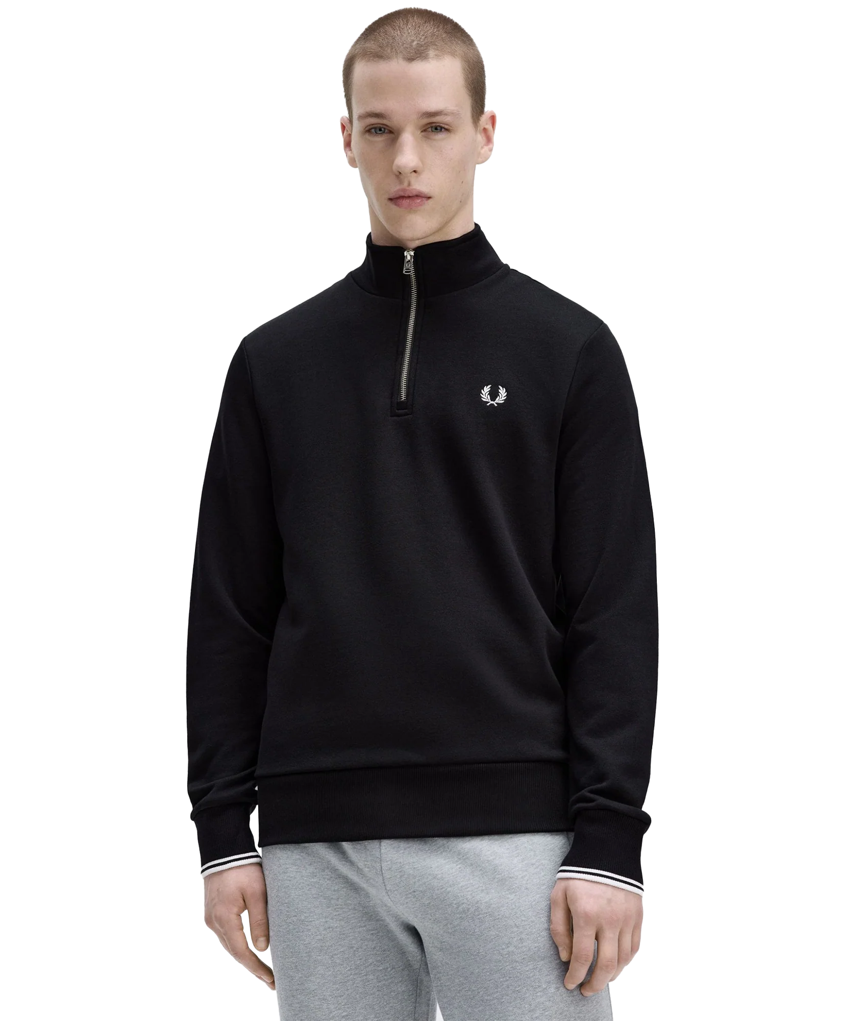 Half Zip Sweat - Black - Image 5