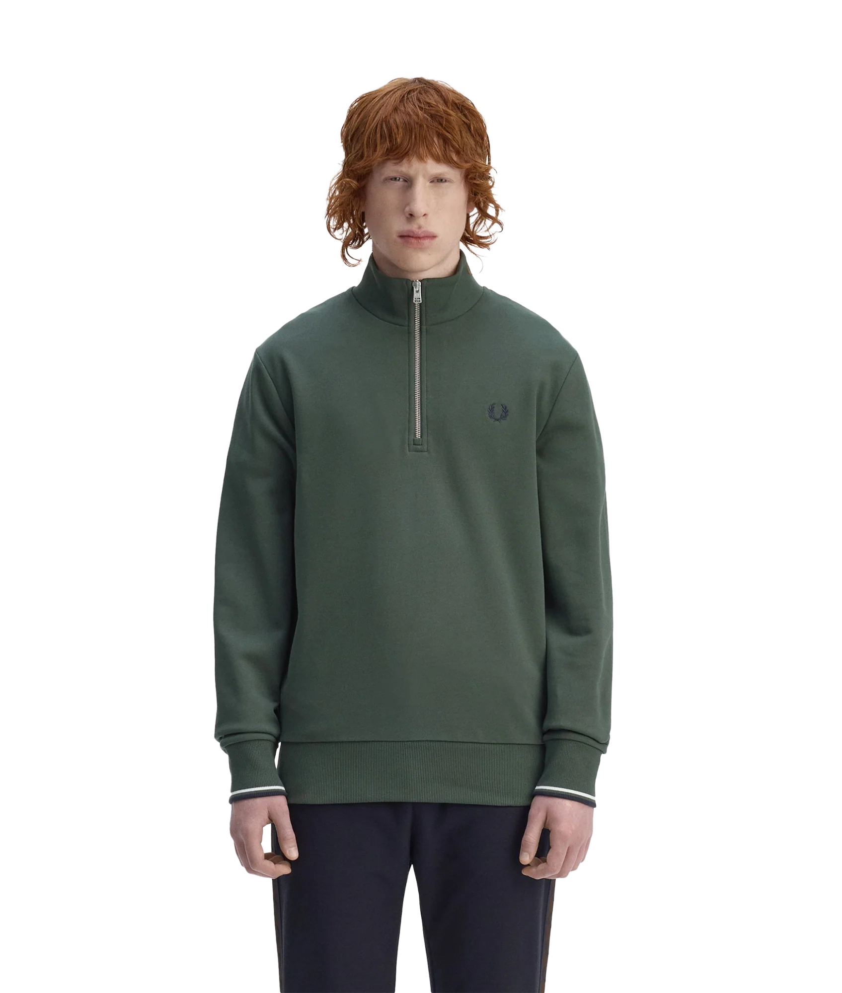 Half Zip Sweatshirt - Crtgrn/Snwt/Nvy - Image 3
