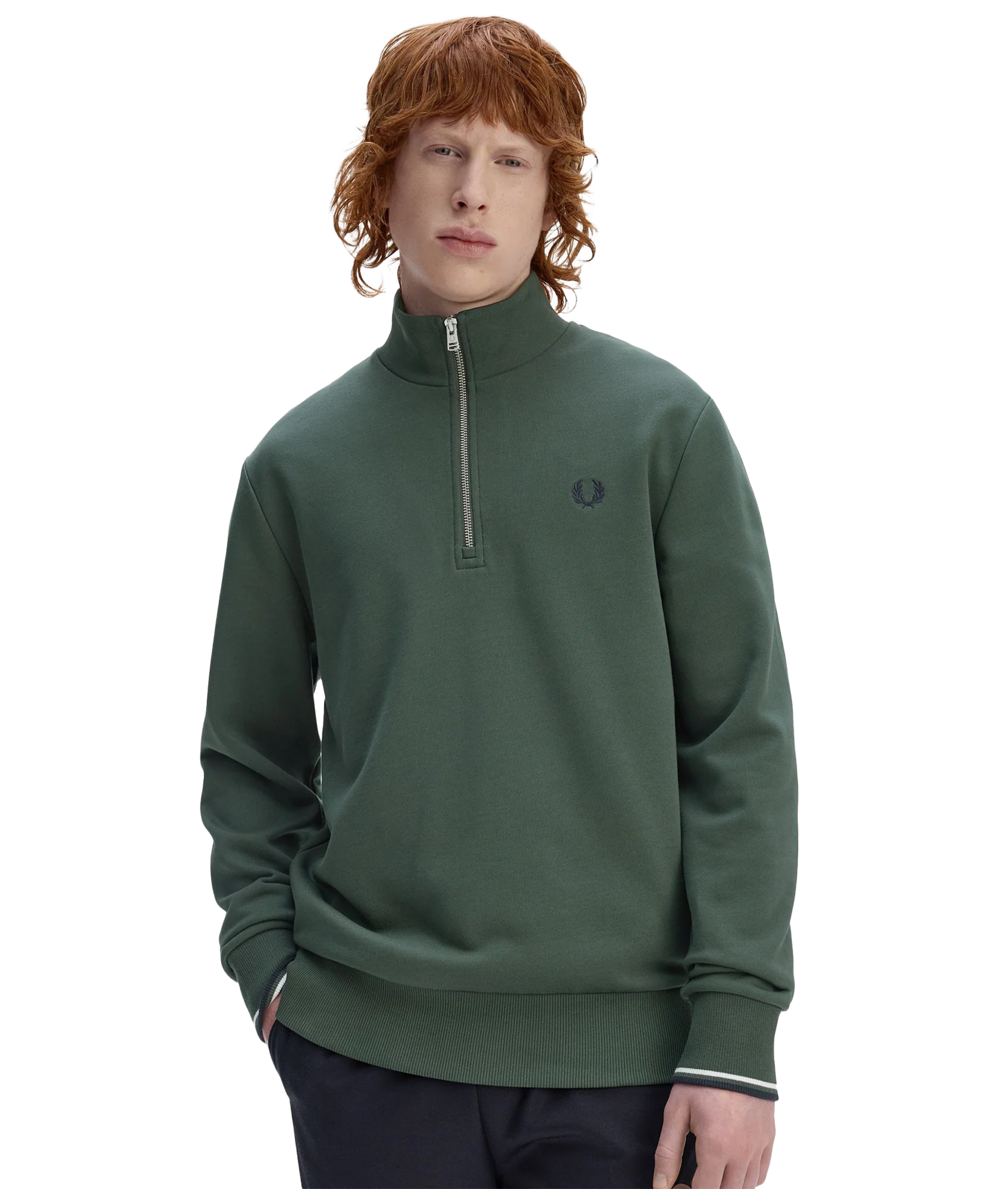 Half Zip Sweatshirt - Crtgrn/Snwt/Nvy - Image 4