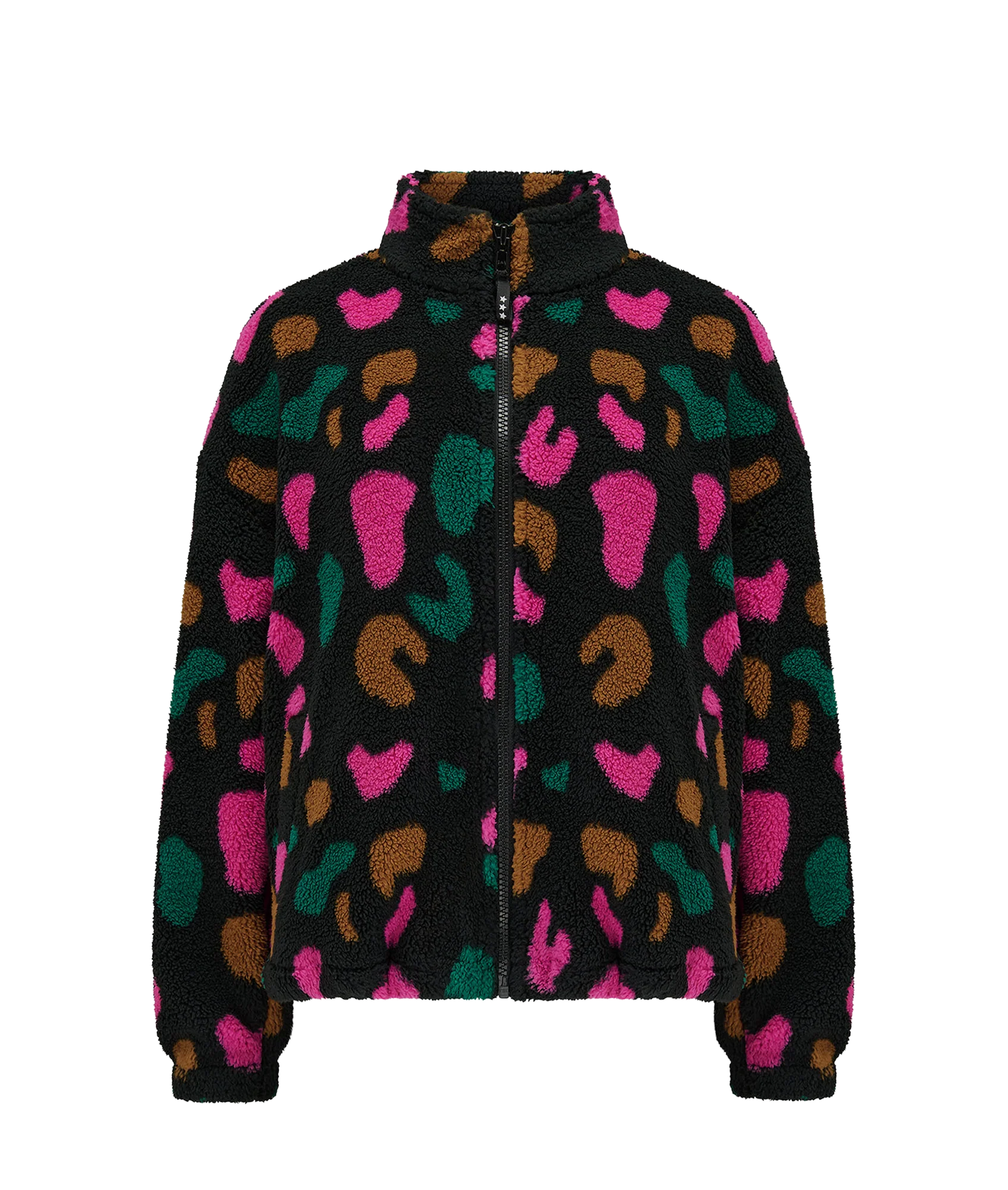 Hartley Zip Up Fleece - Black/Colourful Shapes