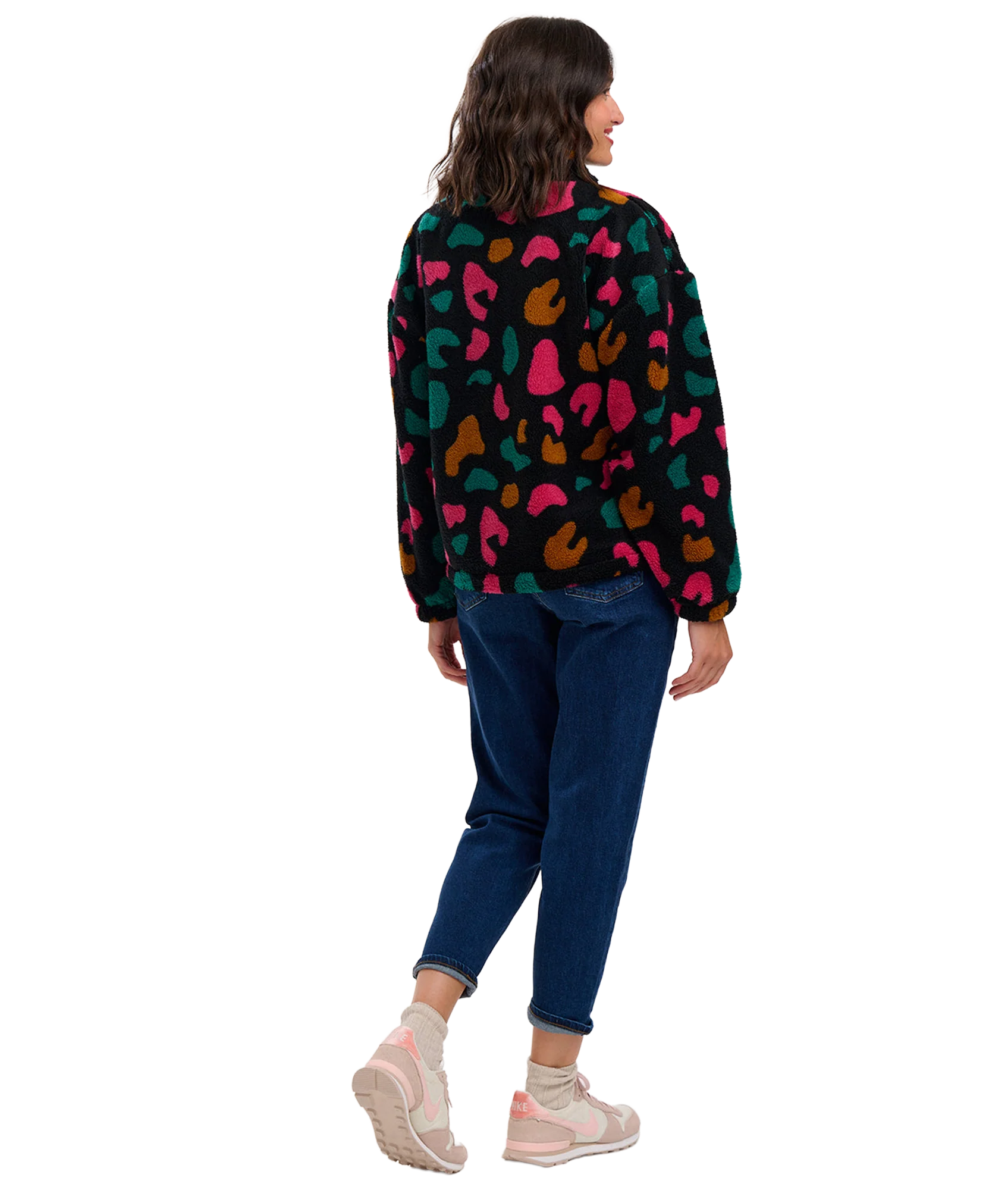 Hartley Zip Up Fleece - Black/Colourful Shapes - Image 4