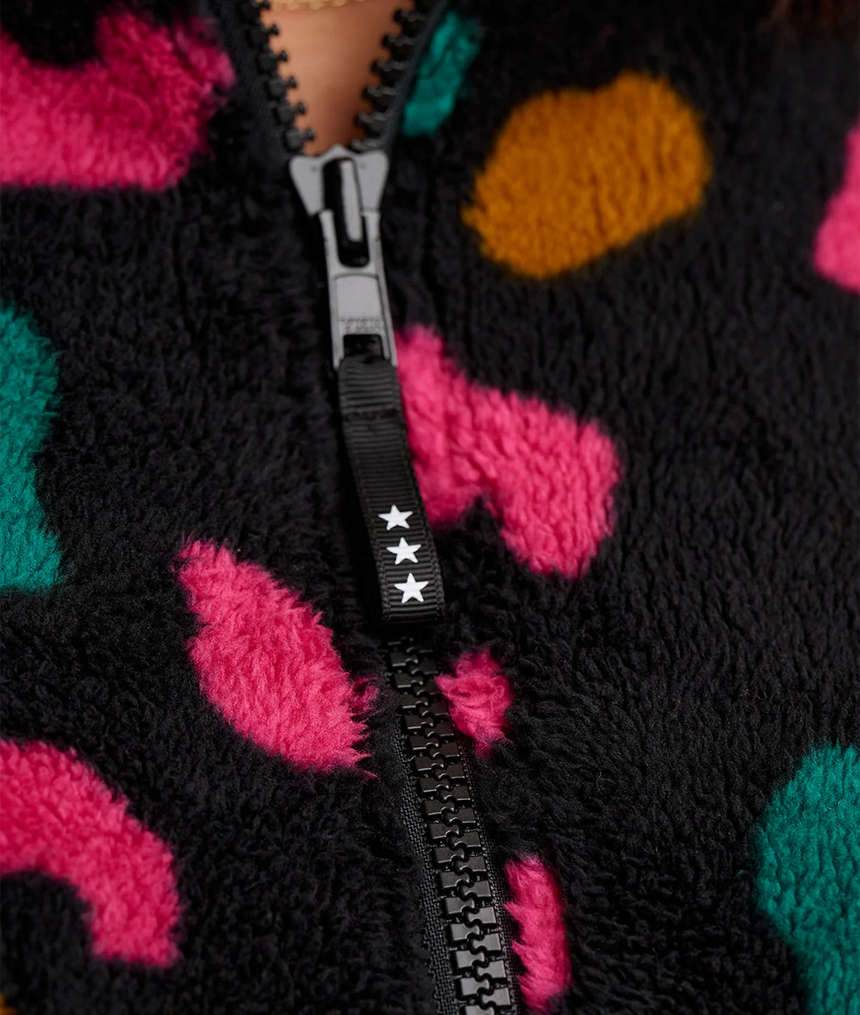 Hartley Zip Up Fleece - Black/Colourful Shapes - Image 5
