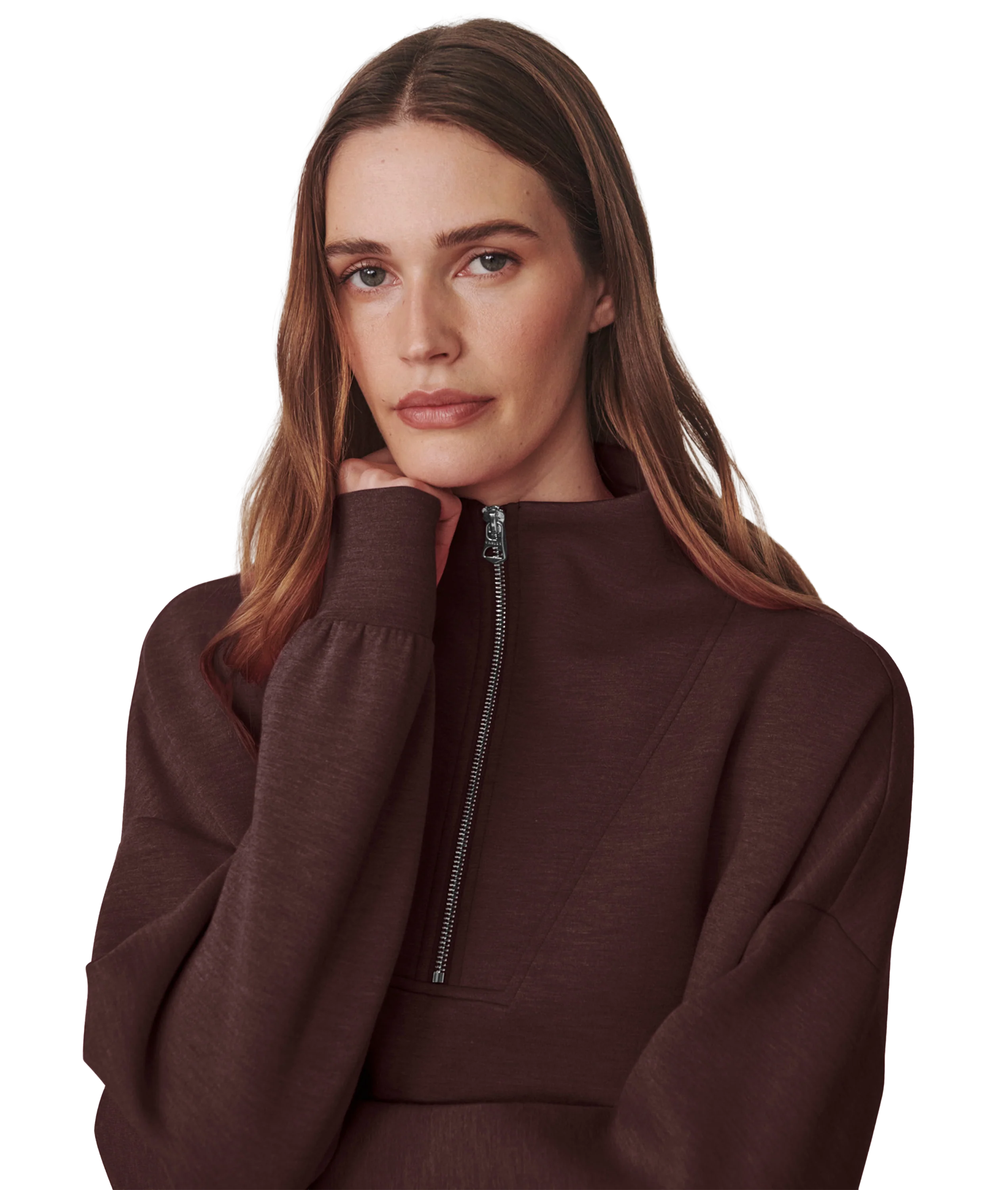 Hawley Half Zip Sweat - Coffee Been - Image 3