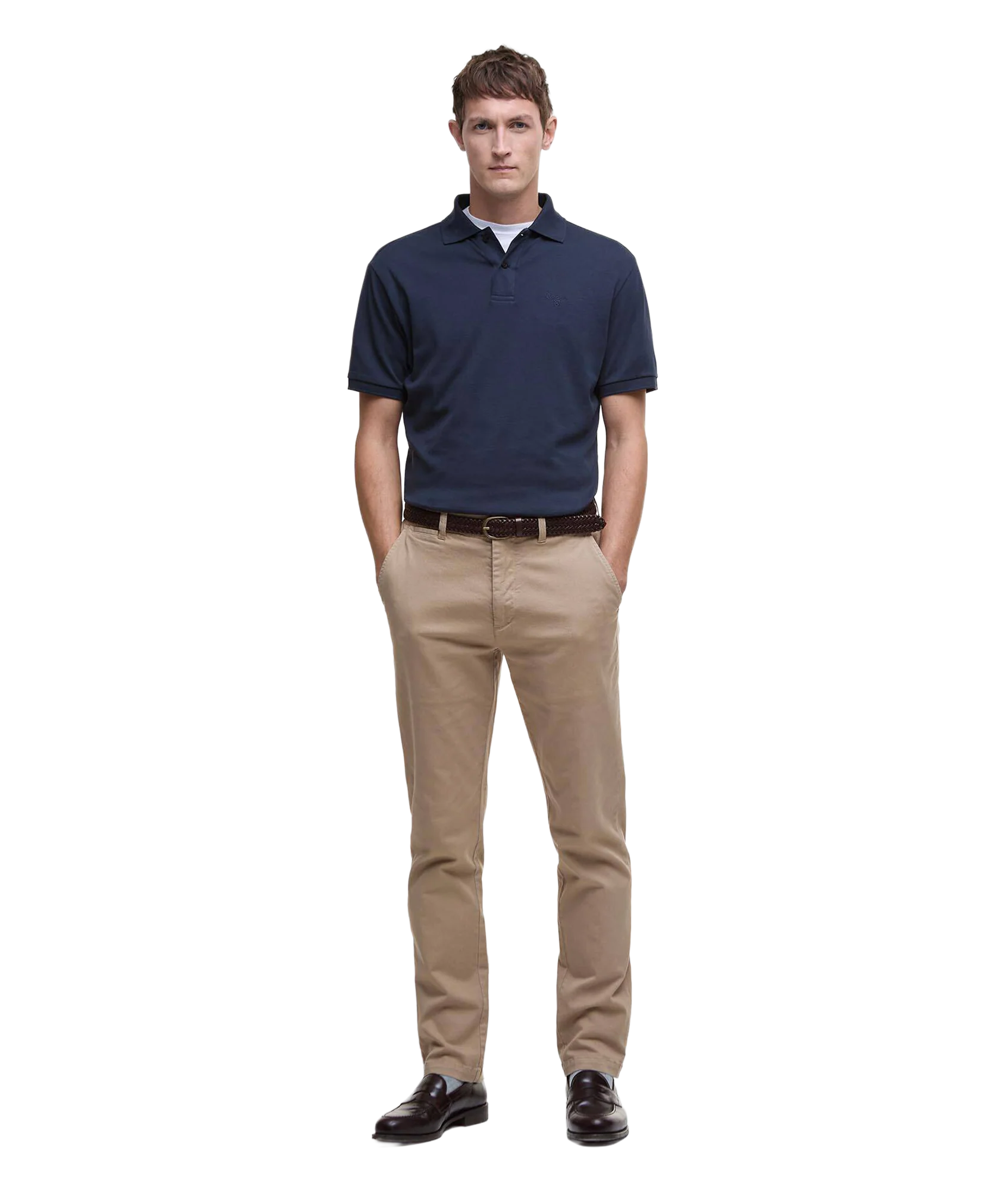 Hylton Interlock Tailored Fit Polo Shirt - Navy