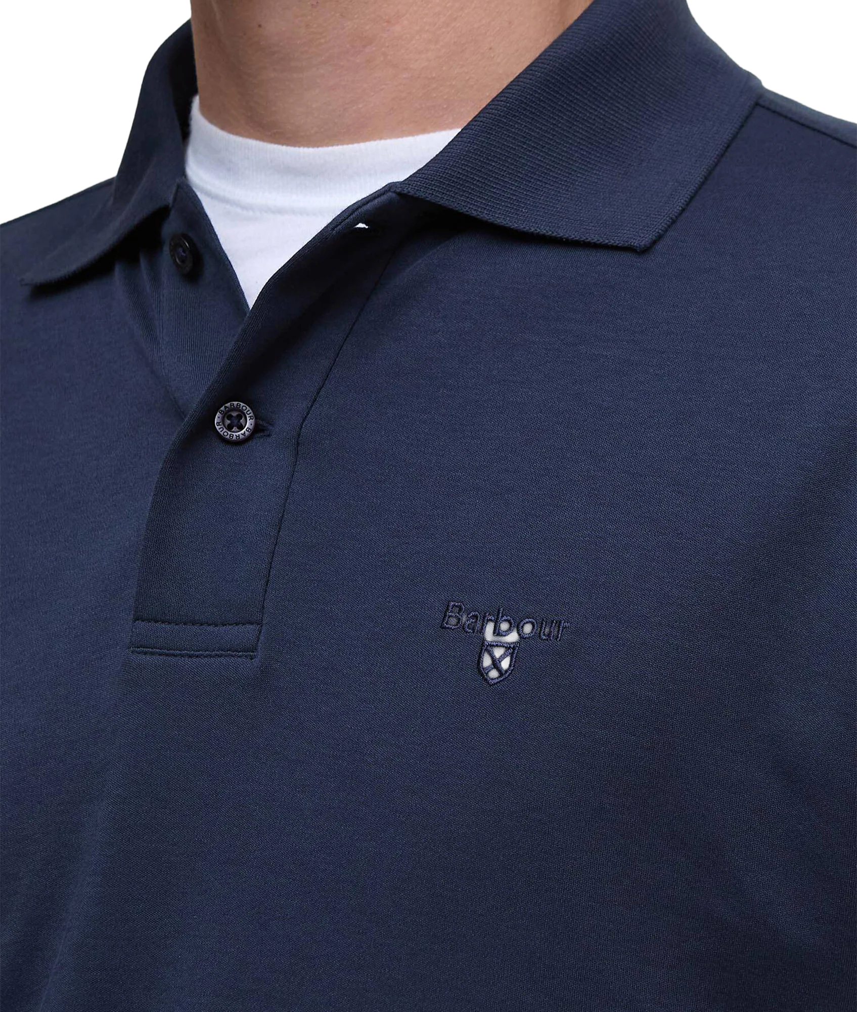 Hylton Interlock Tailored Fit Polo Shirt - Navy - Image 4