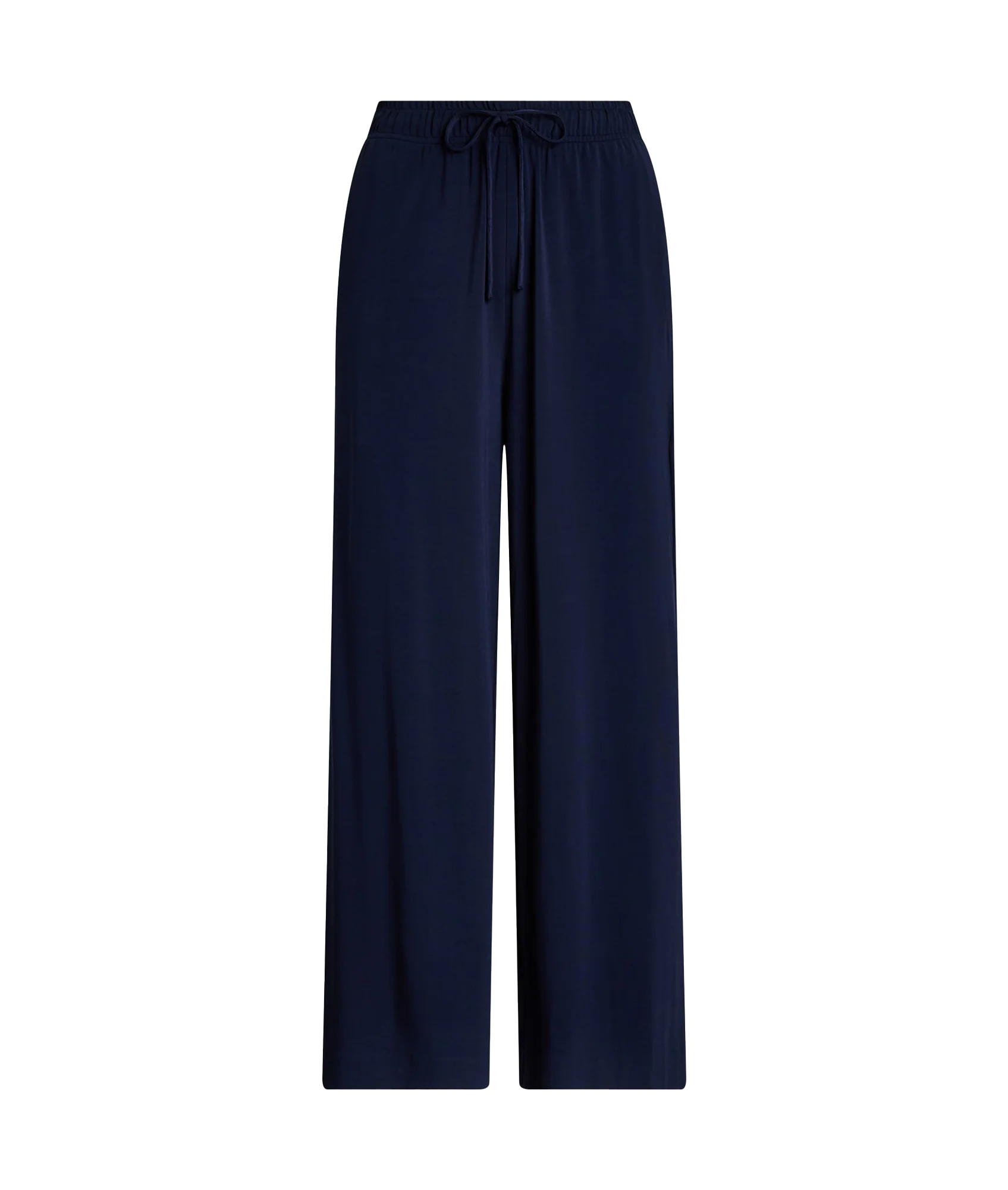 Jersey Wide-Leg Drawstring Pant - Navy