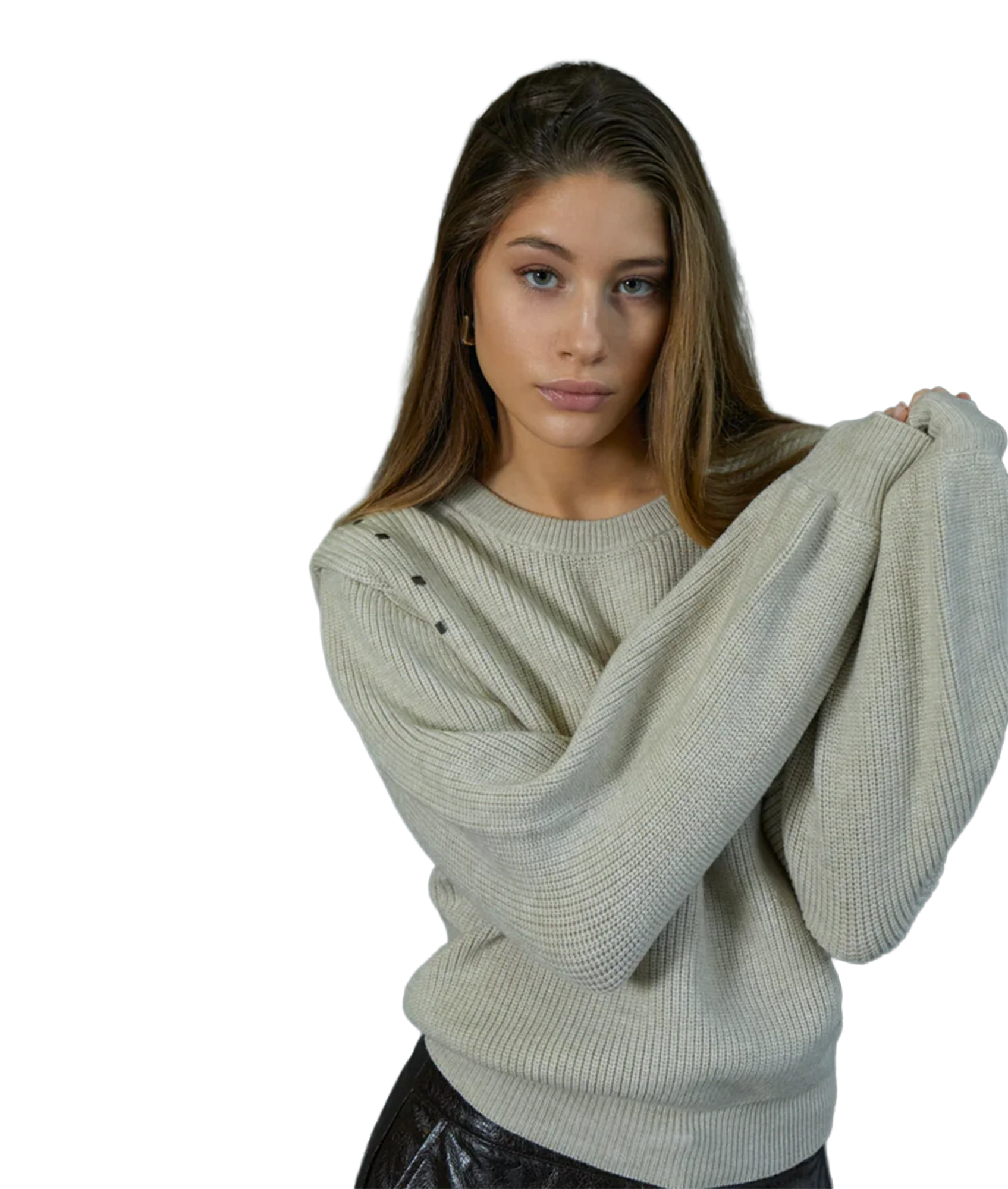 Katharina Knit Pullover - Sand Gray - Image 2