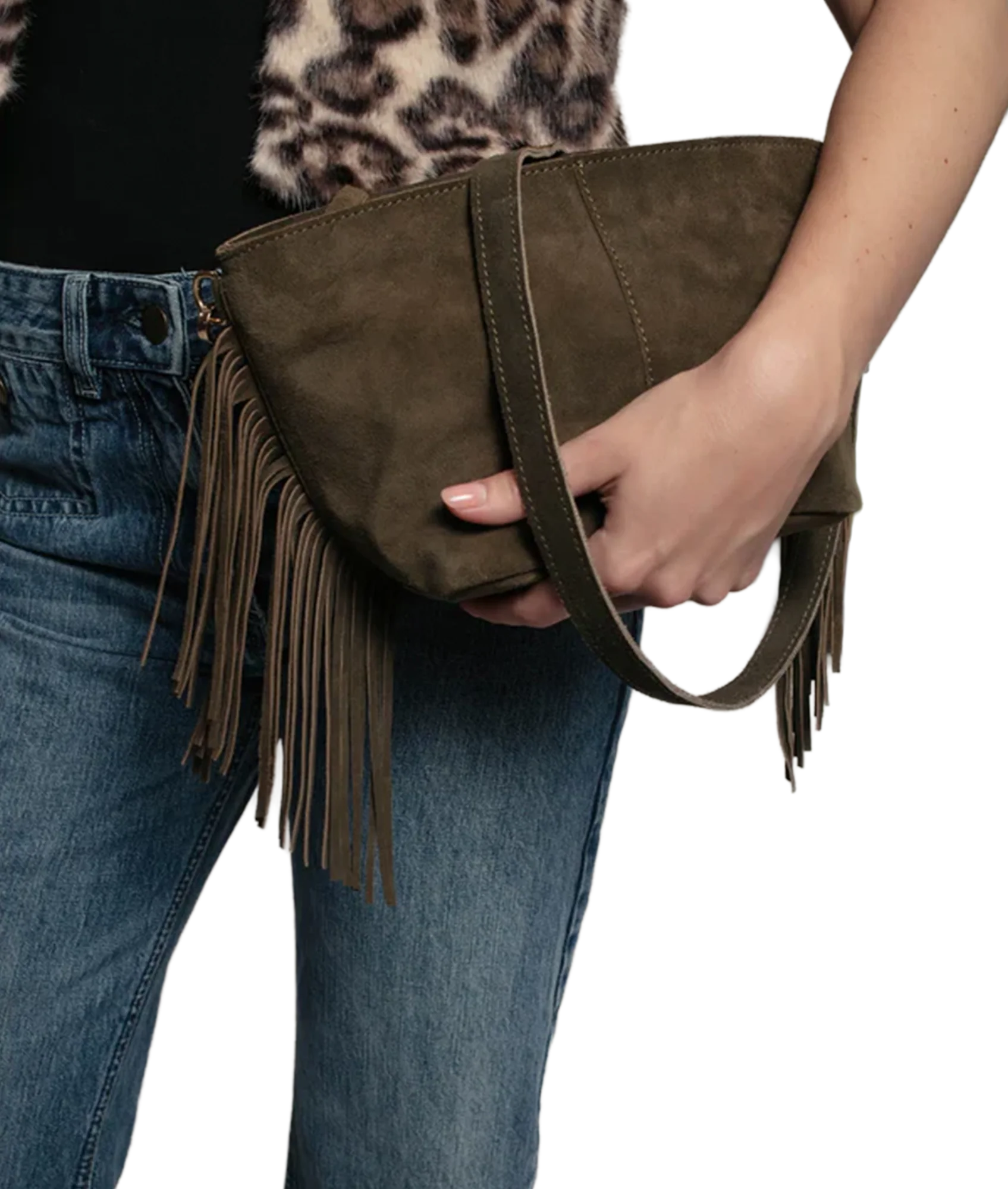 Kingston Tassle Cross Body Bag - Olive - Image 2