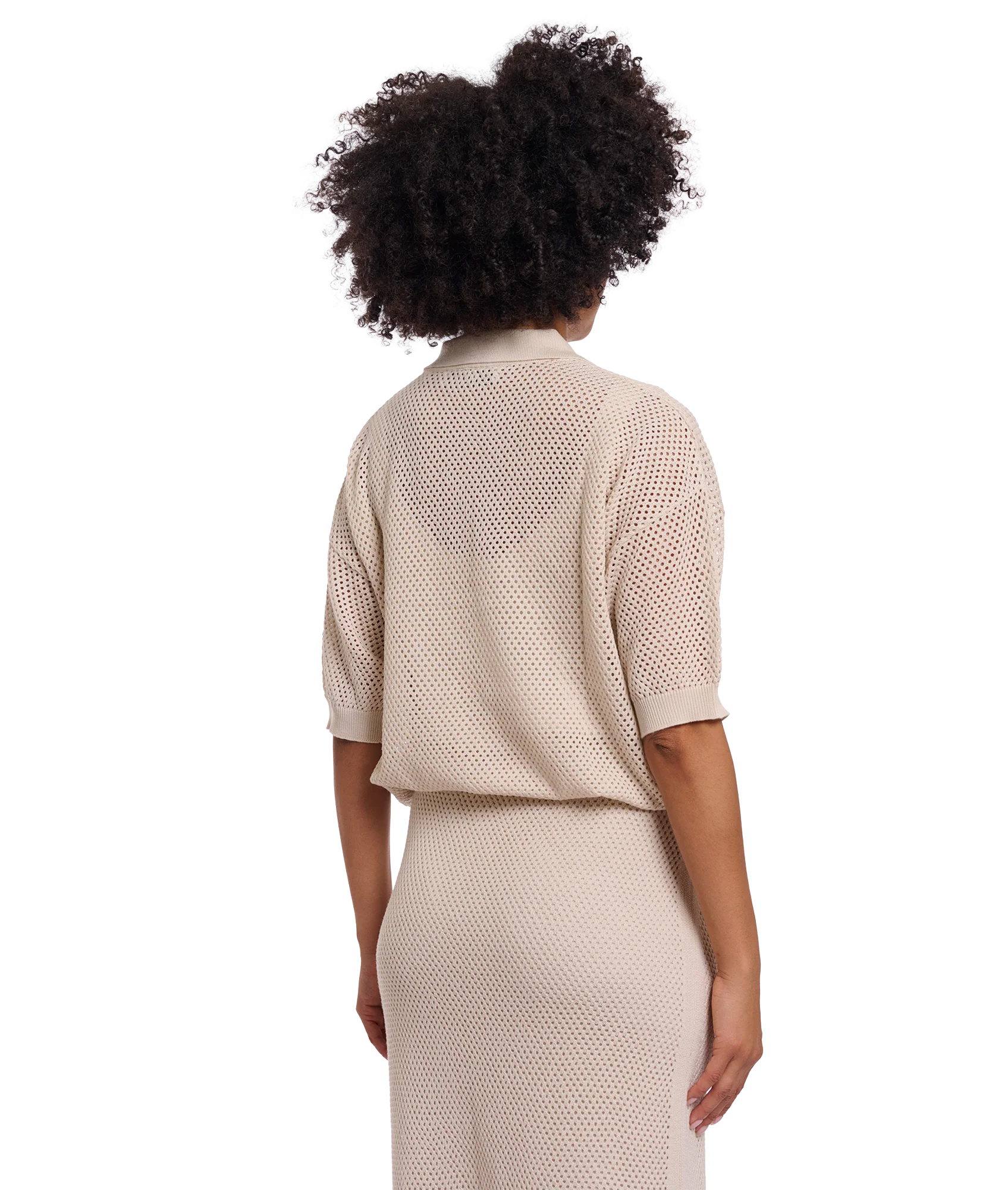 Knitted Polo Shirt - Birch - Image 3