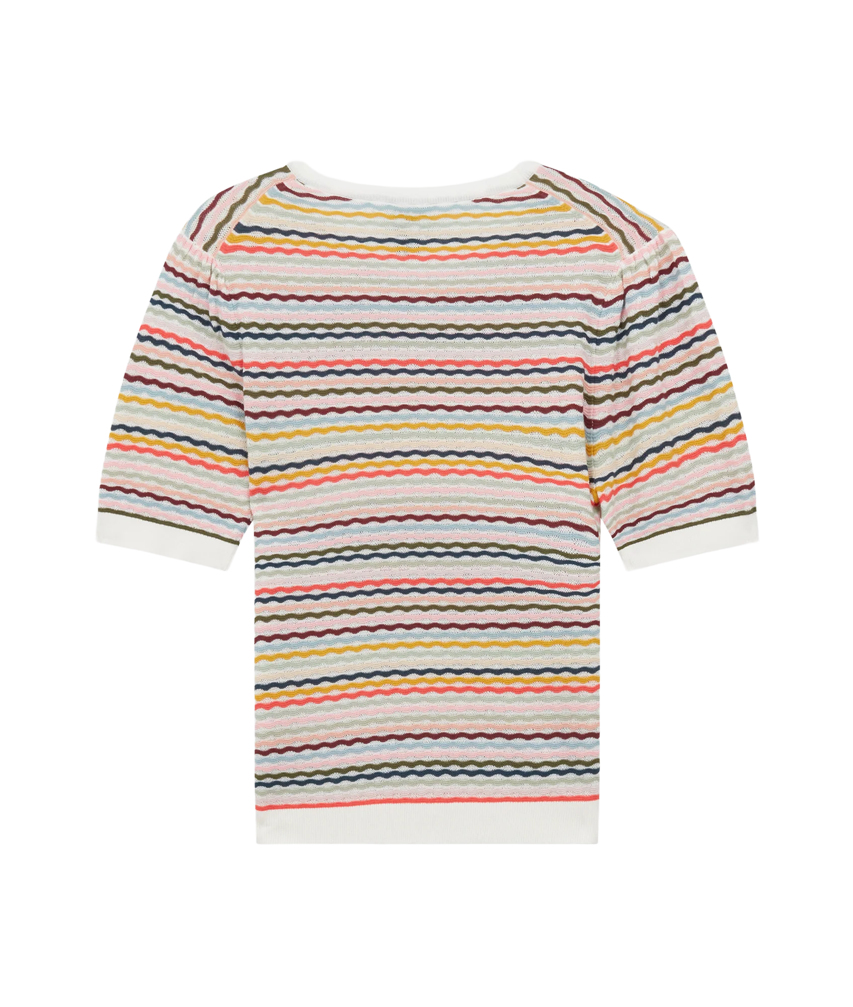Knitted Short Sleeved Top - Multi - Image 2