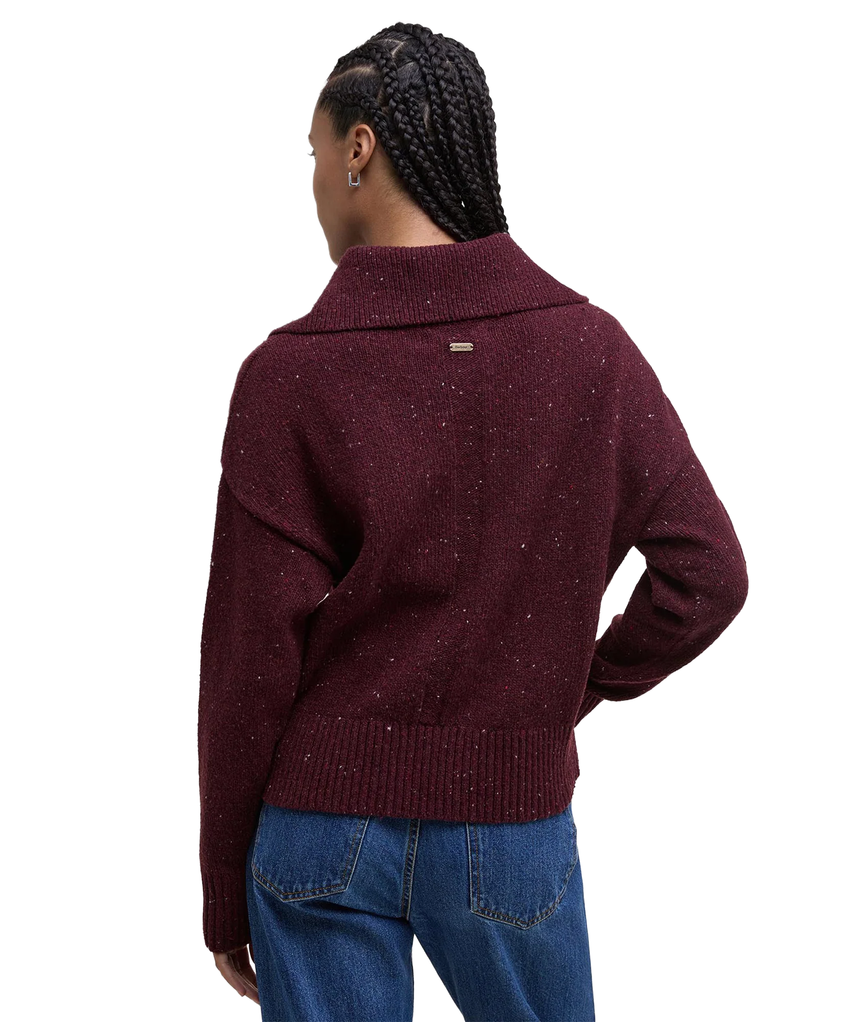 Lavensdale Half Zip Knitted Jumper - Black Cherry - Image 2