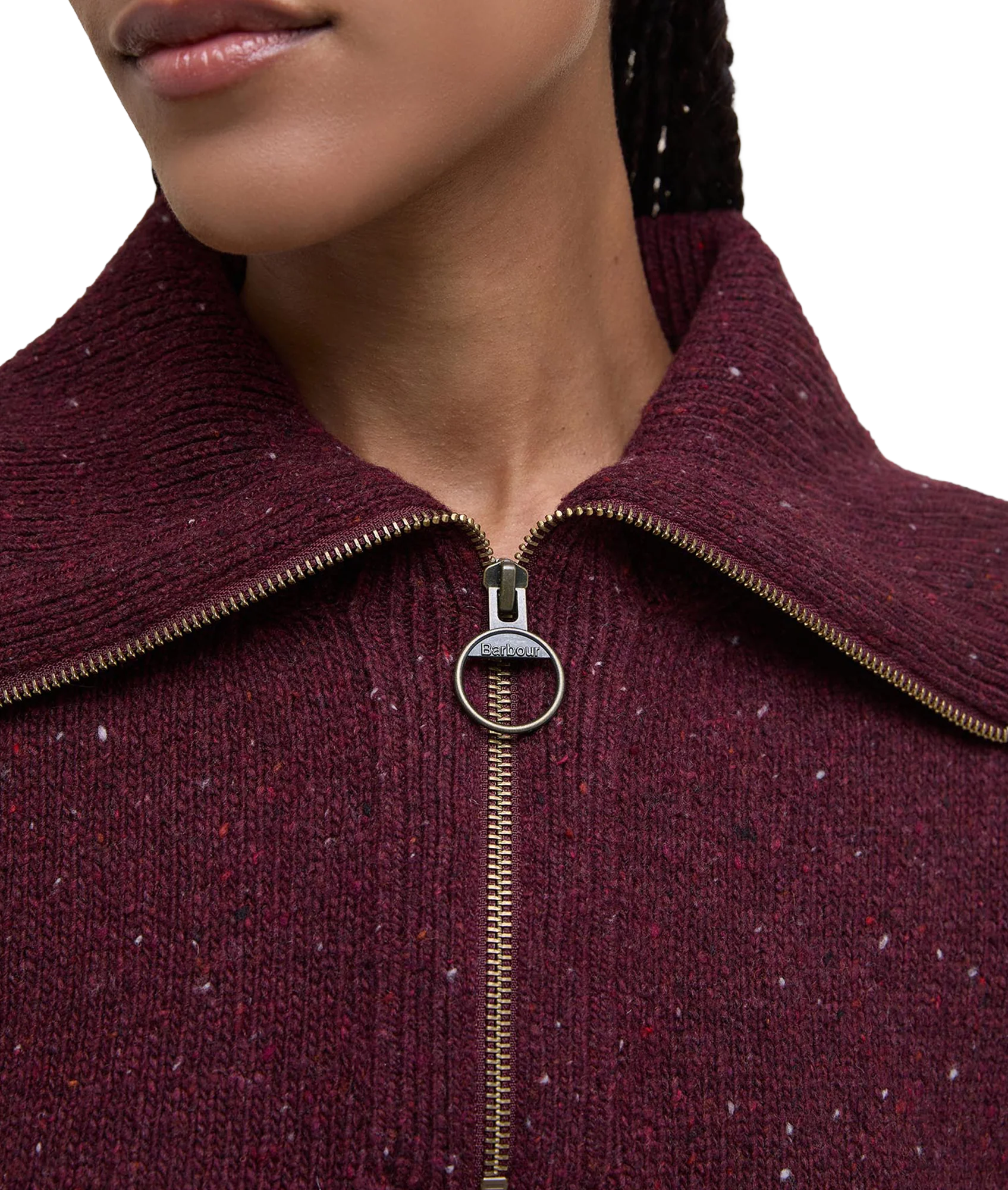 Lavensdale Half Zip Knitted Jumper - Black Cherry - Image 3