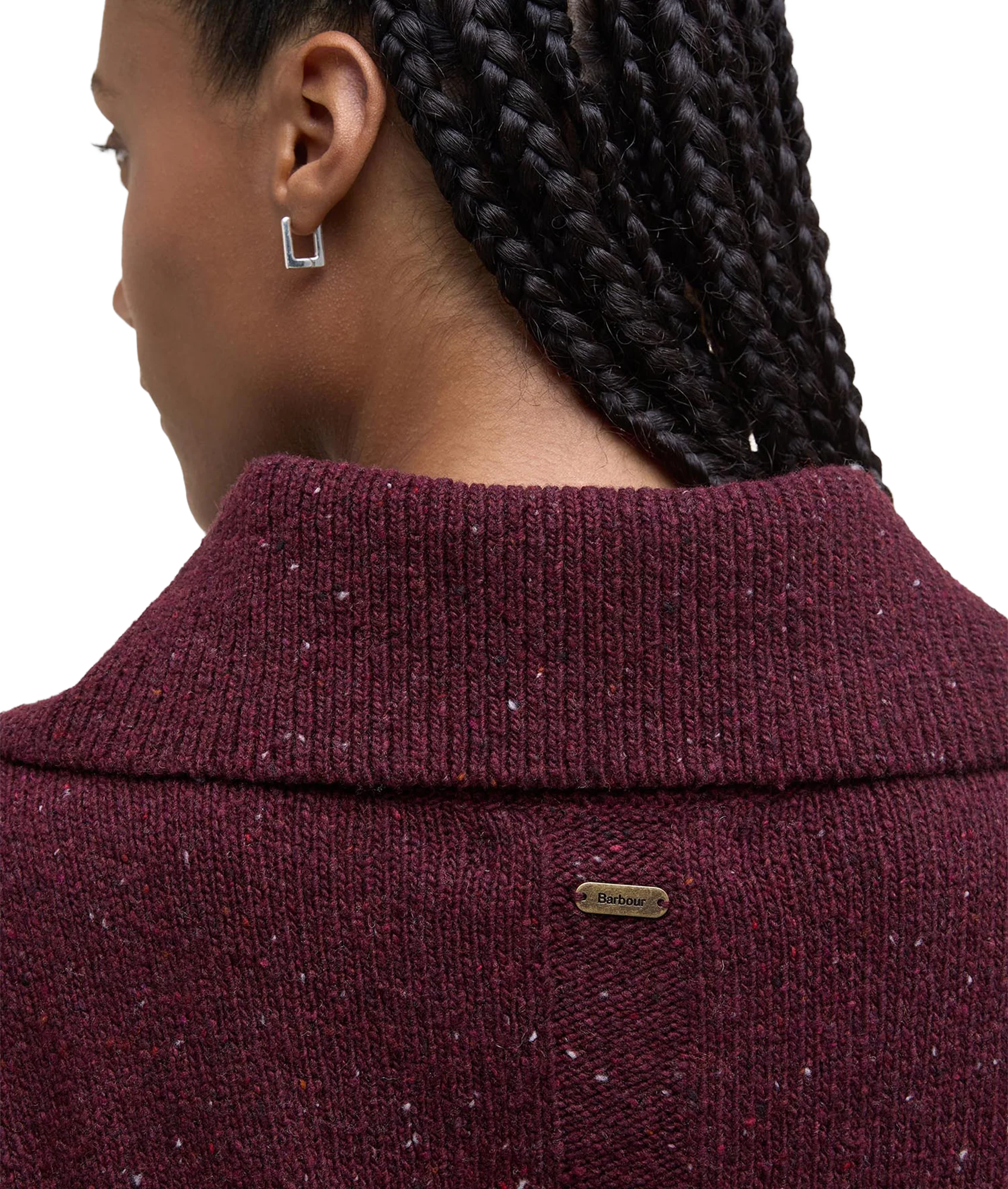Lavensdale Half Zip Knitted Jumper - Black Cherry - Image 4