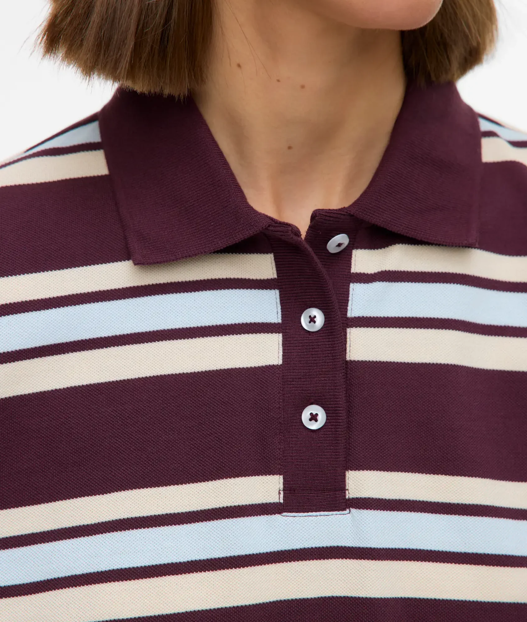 Lianna Ls Polo Top Box Jrs Ga - Oatmeal Mira - Image 5