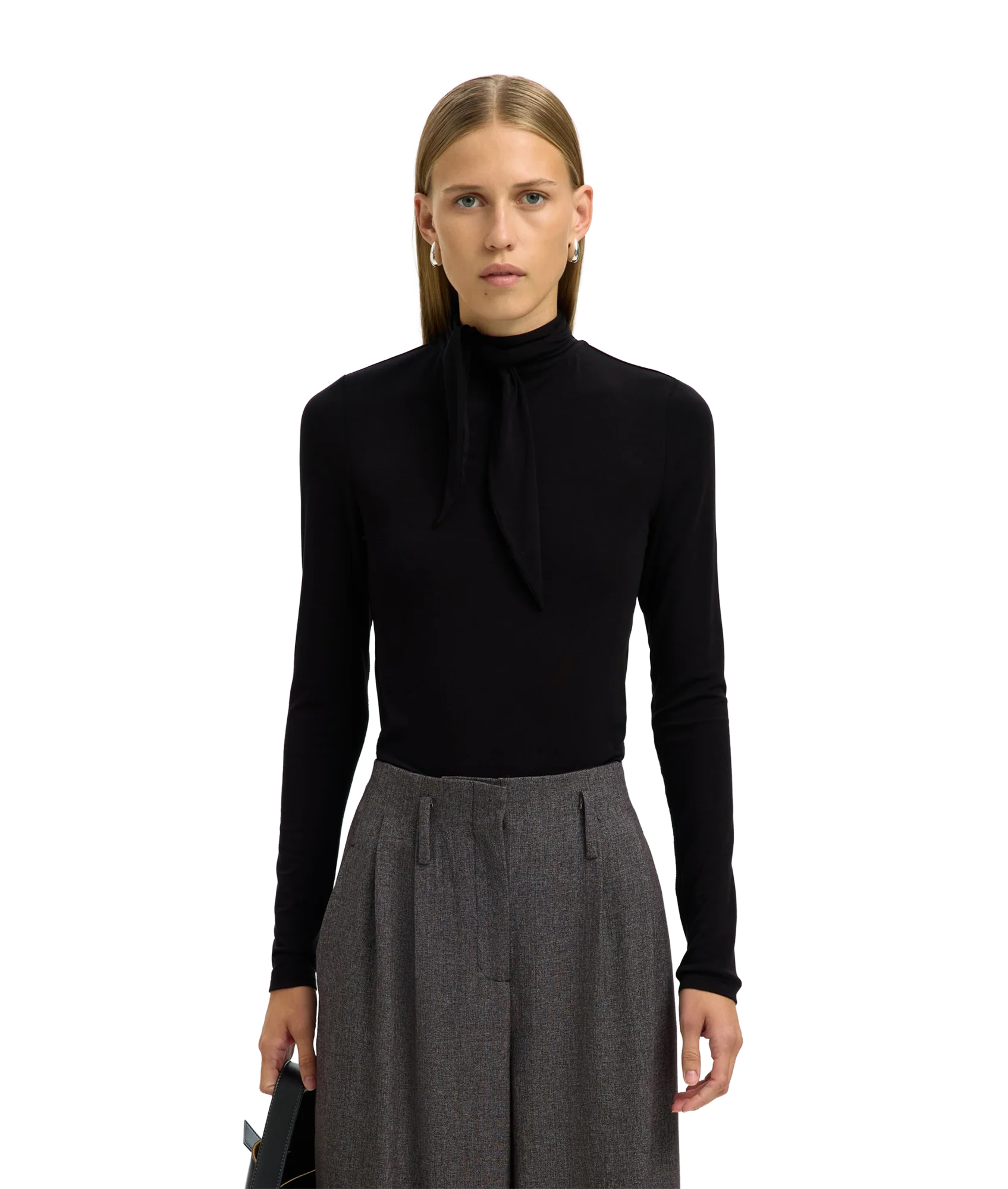 Lina Lano Ls High Neck Top - Black - Image 2