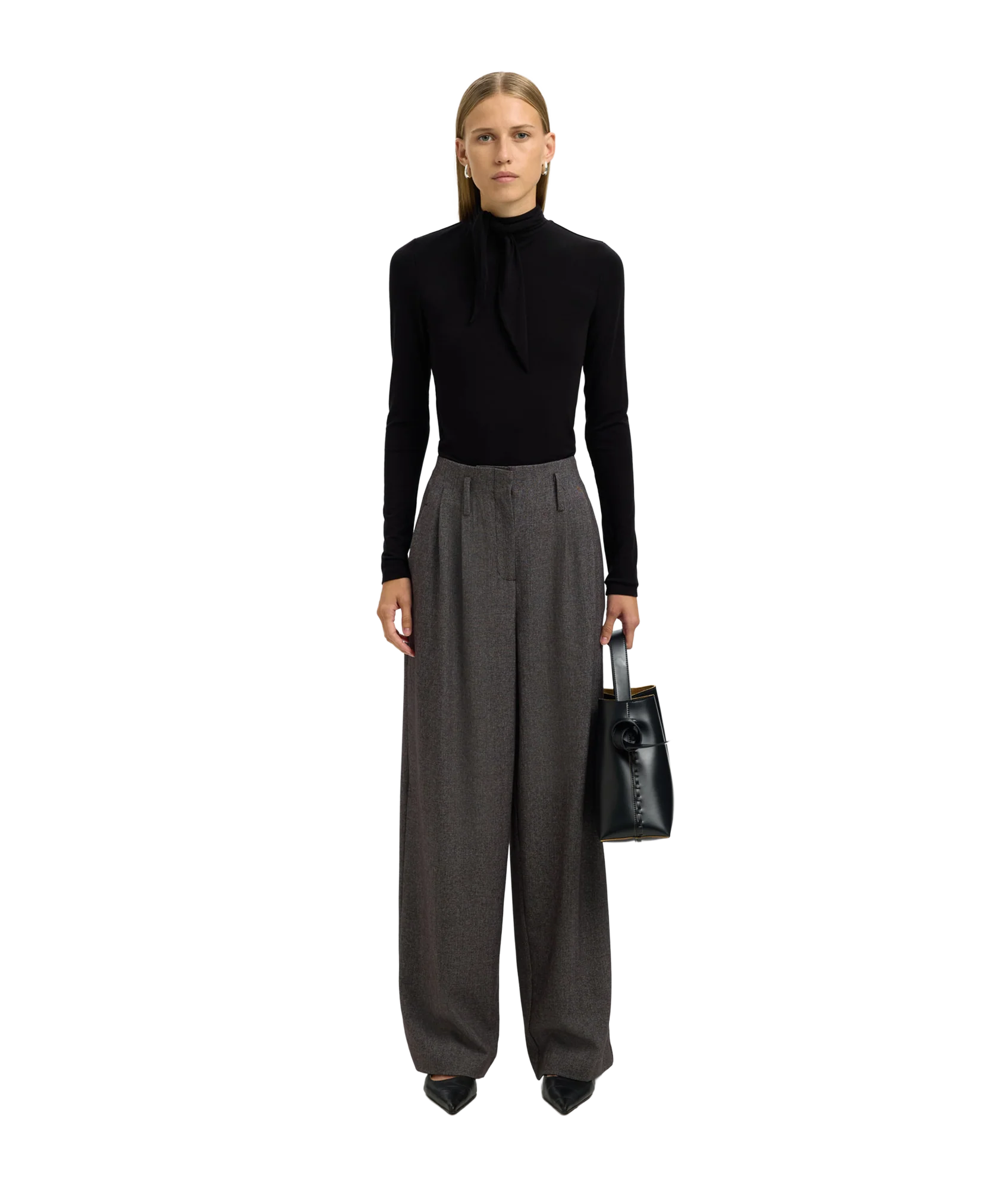 Lina Lano Ls High Neck Top - Black - Image 4