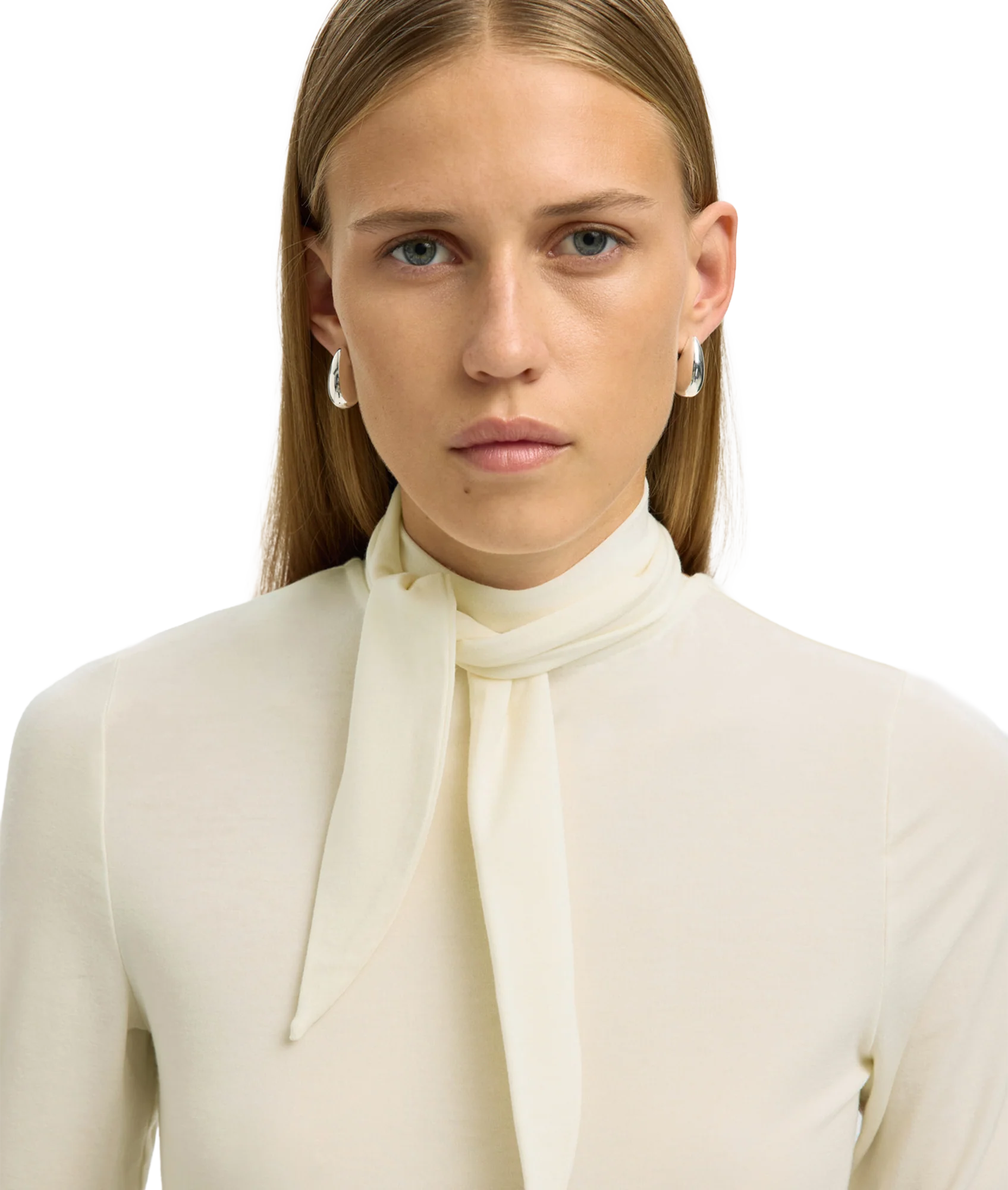 Lina Lano Ls High Neck Top - White - Image 3