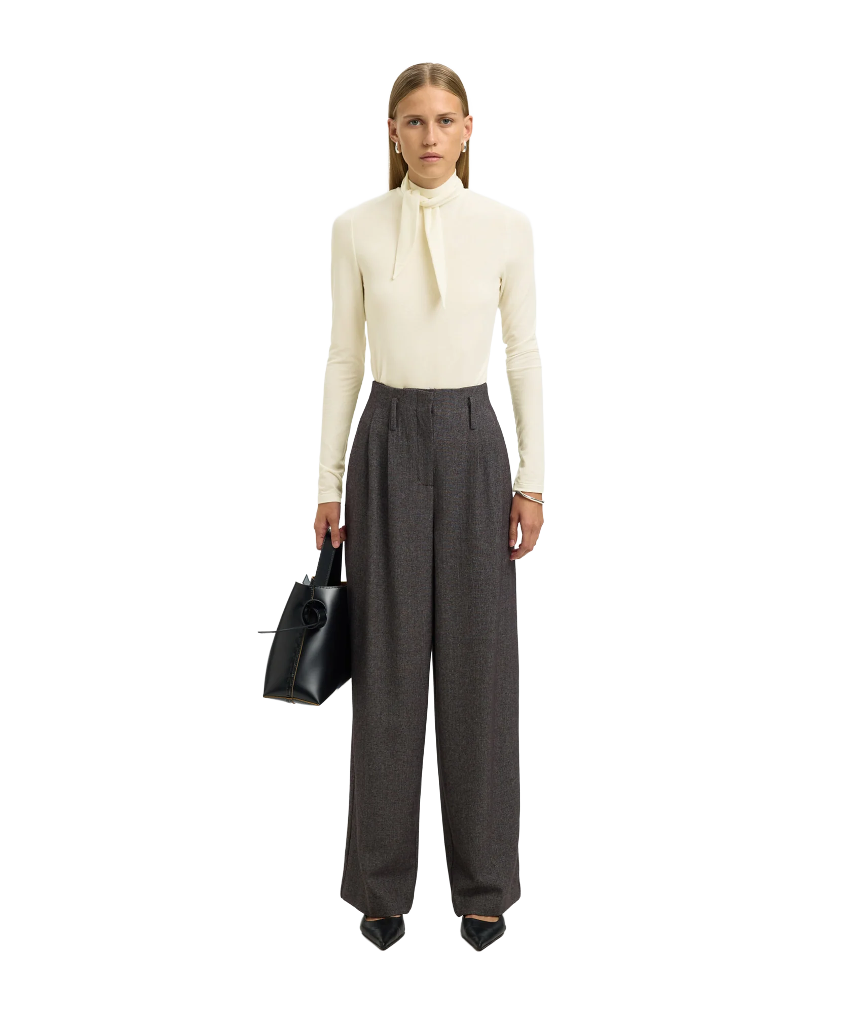 Lina Lano Ls High Neck Top - White - Image 4