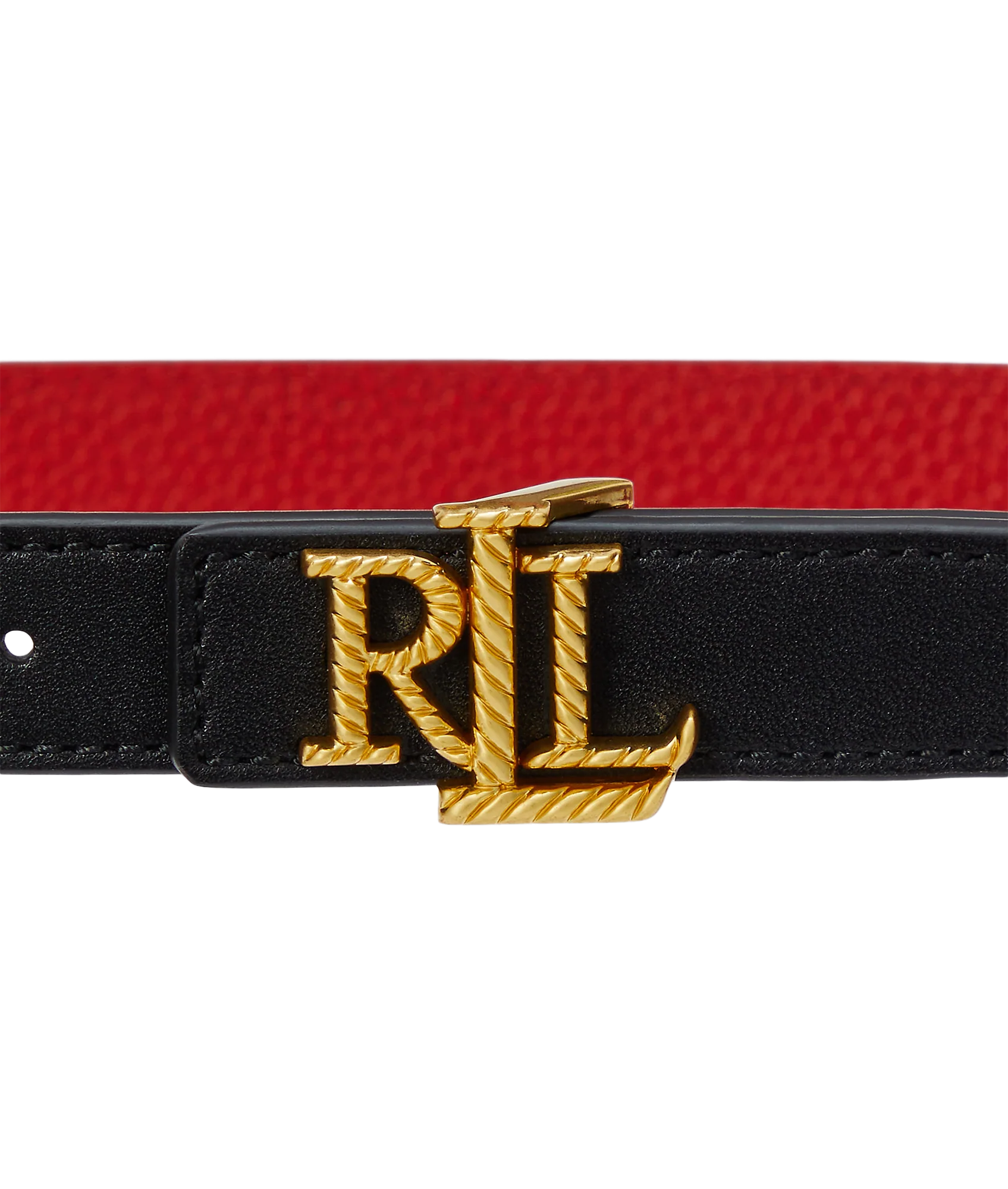 Logo Reversible Embossed Skinny Belt - Black - Image 2