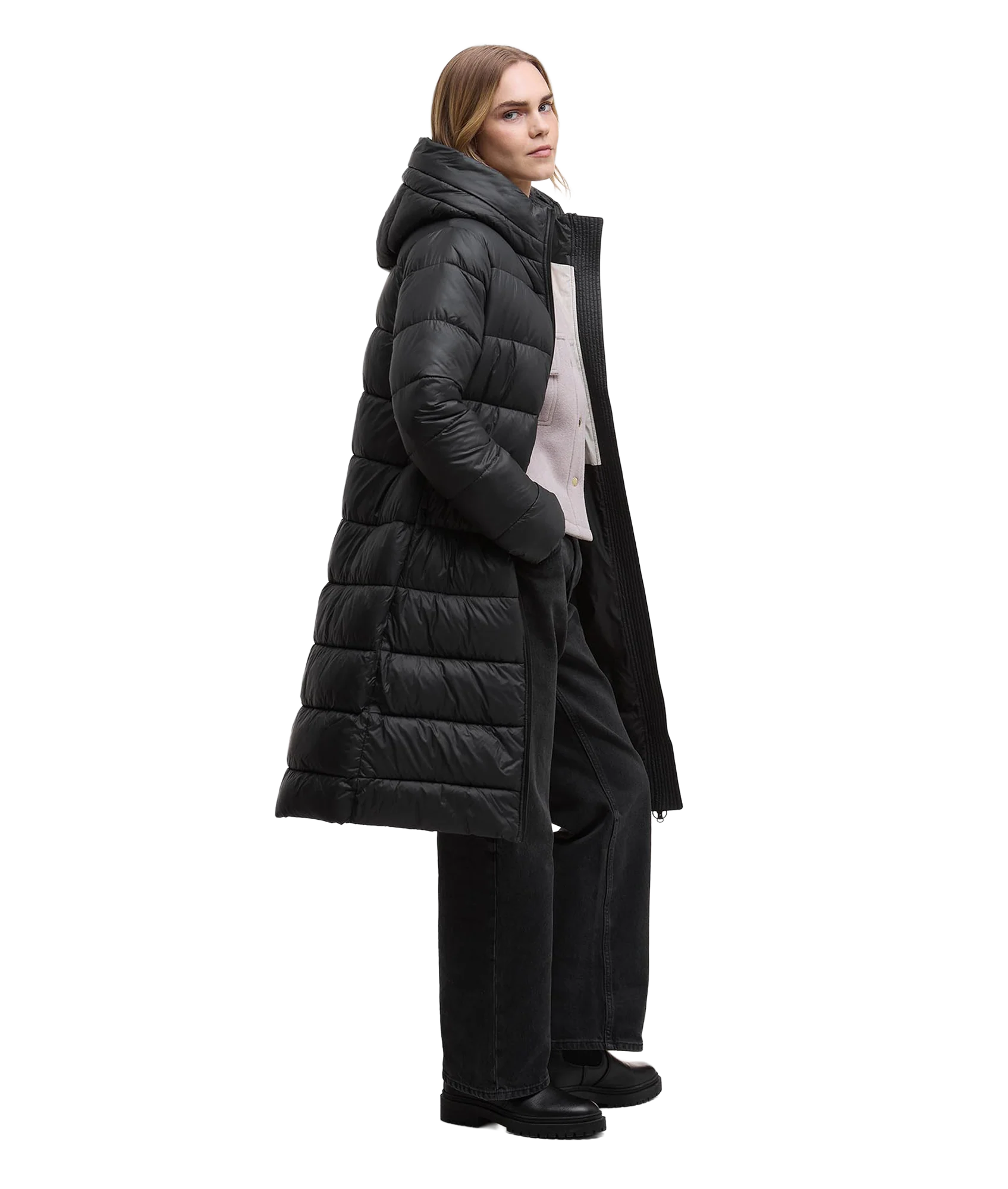 Longline Olivios Puffer Jacket - Black - Image 2