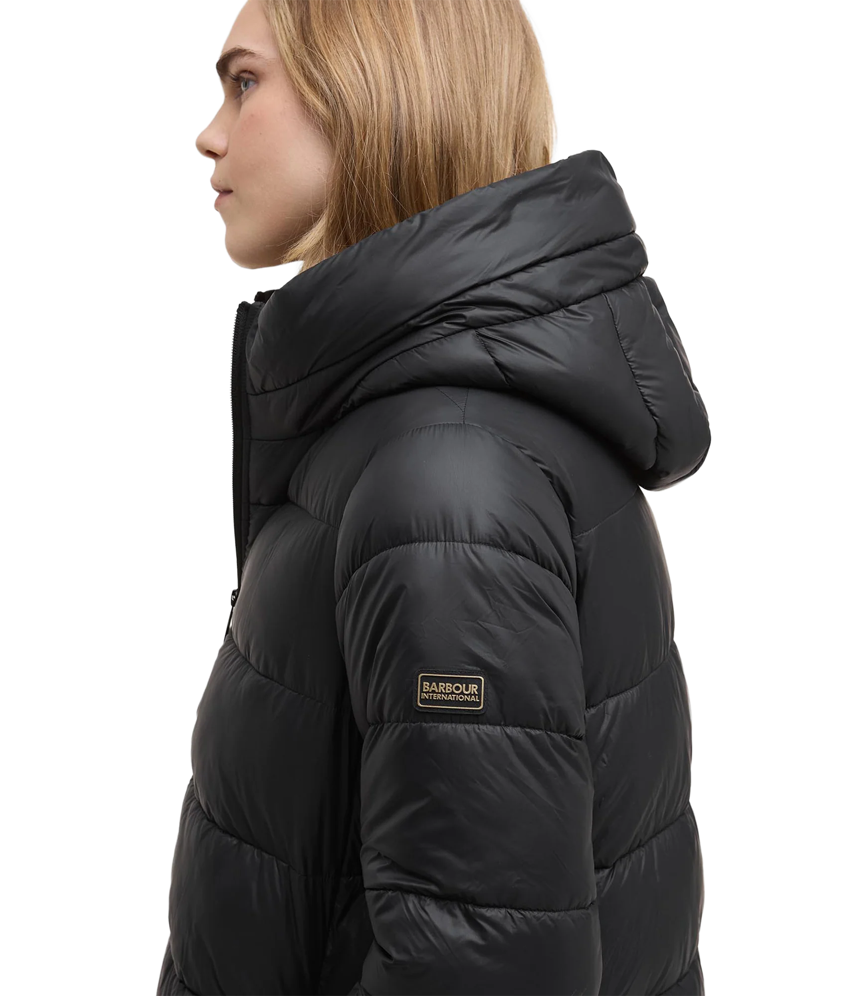 Longline Olivios Puffer Jacket - Black - Image 4