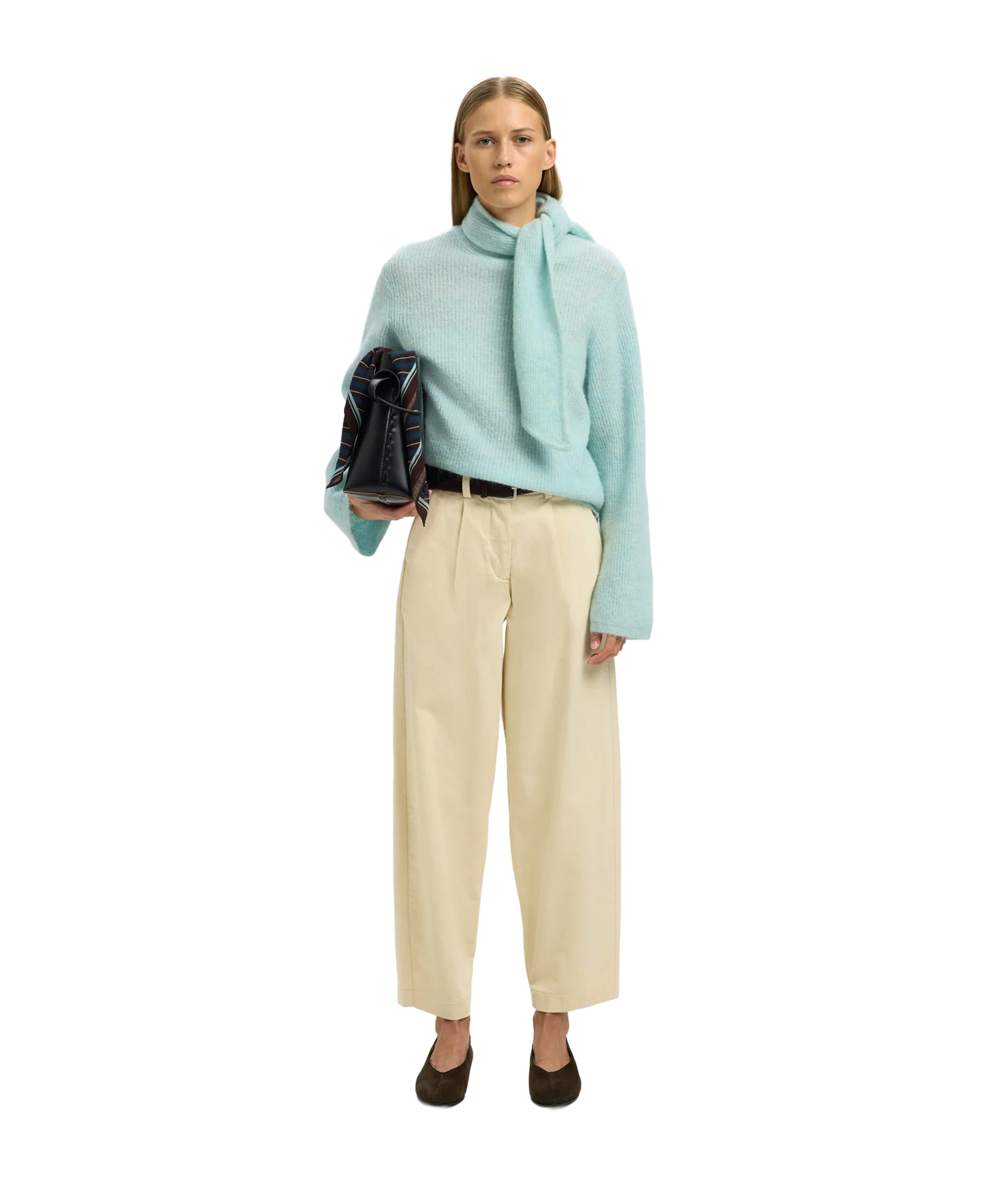 Lulu Ls Bow Knit - Blue - Image 4
