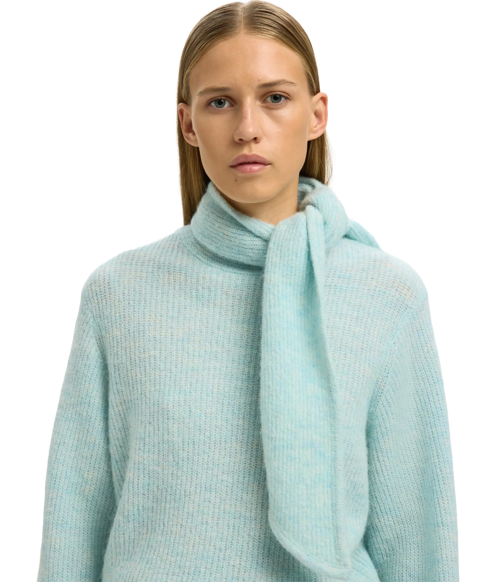 Lulu Ls Bow Knit - Blue - Image 5