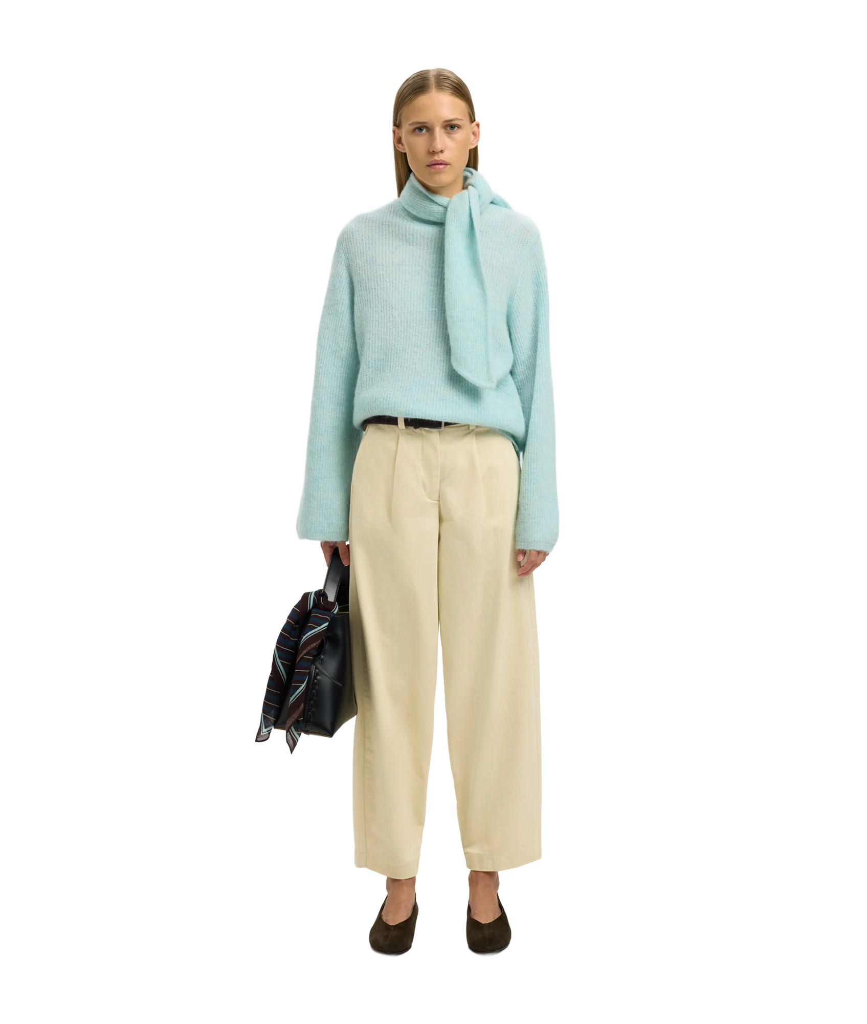 Lulu Ls Bow Knit - Blue - Image 6