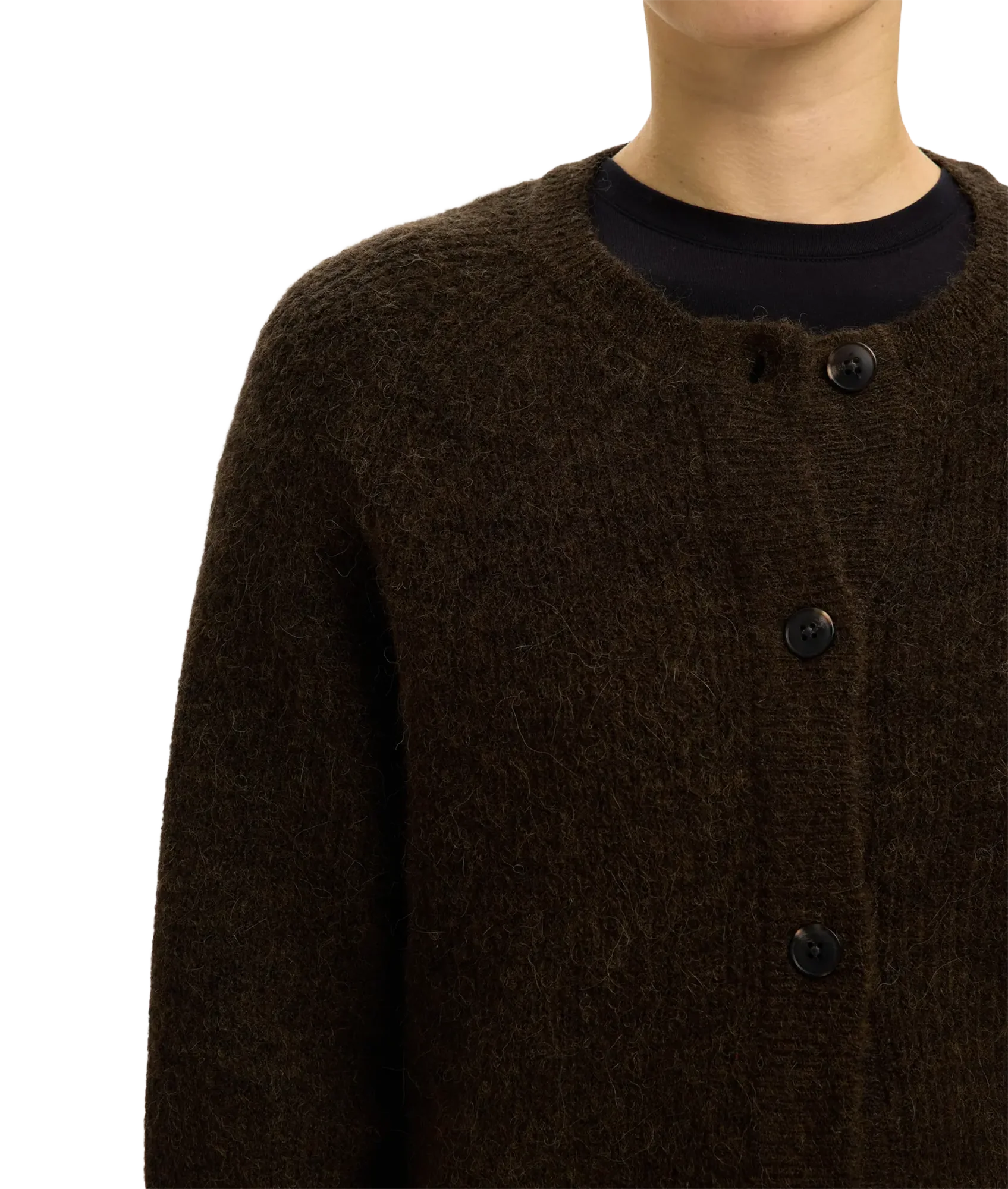 Lulu Ls Knit Short Cardigan - Delicioso Melange - Image 3