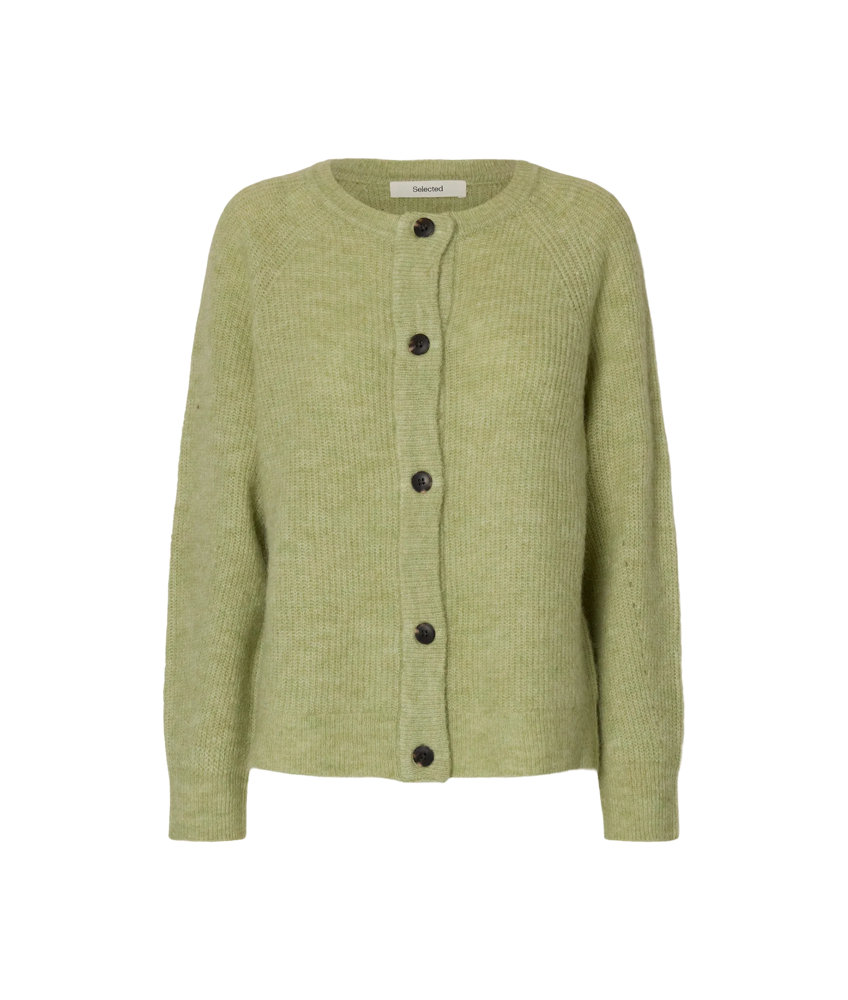 Lulu Ls Knit Short Cardigan - Green