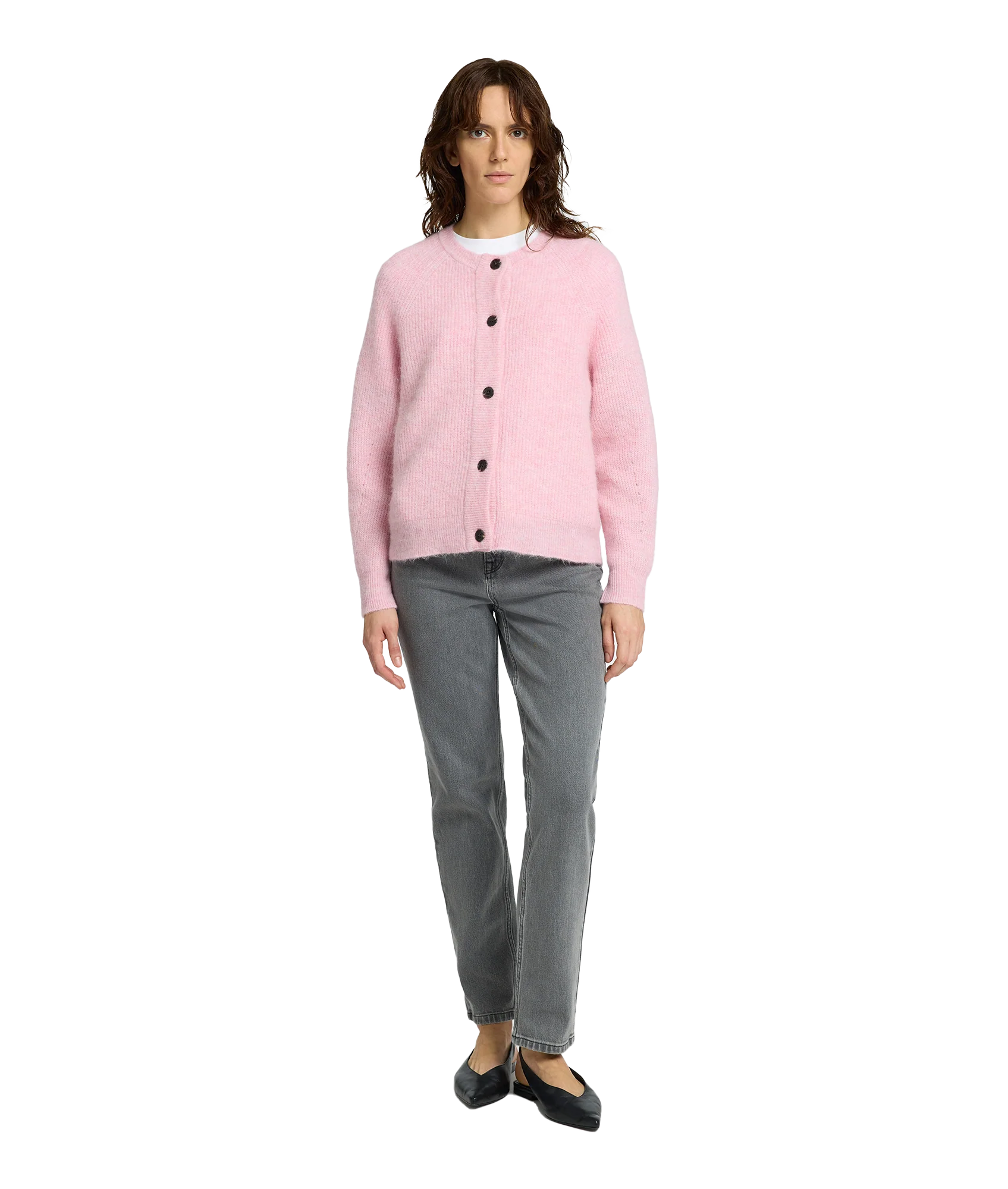 Lulu Ls Knit Short Cardigan Noos - Pink - Image 3