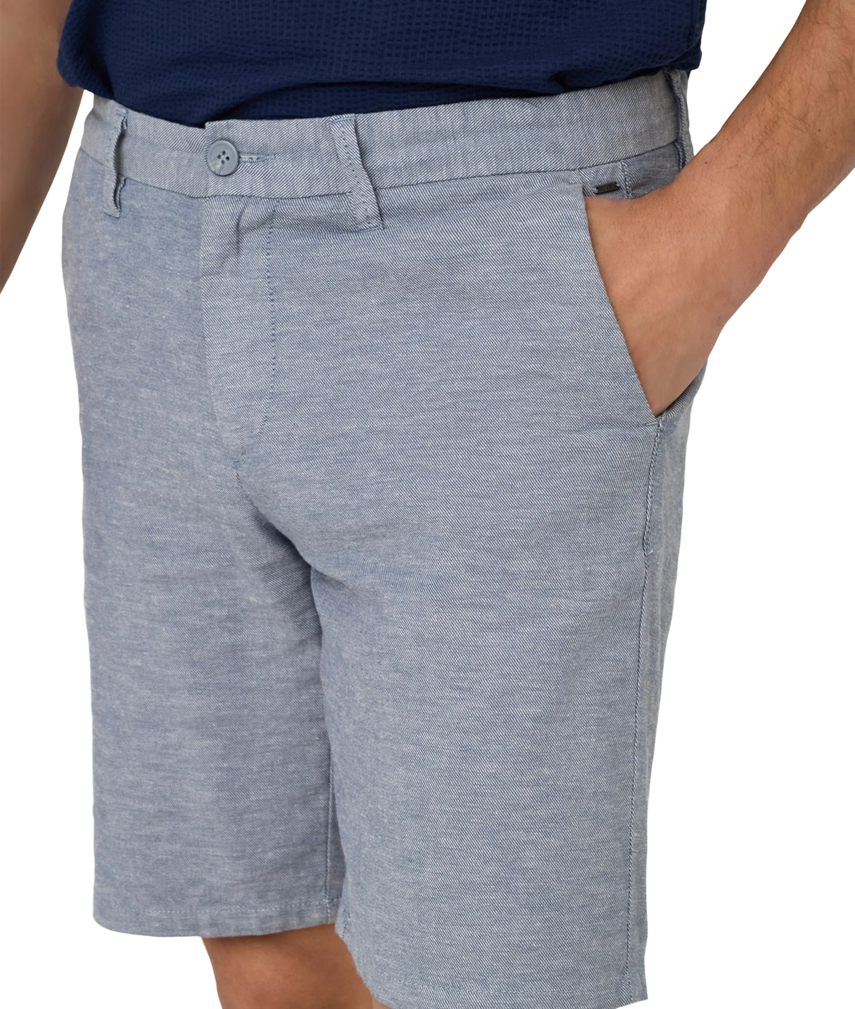 Mark 0011 Cotton Linen Shorts - Blue - Image 3