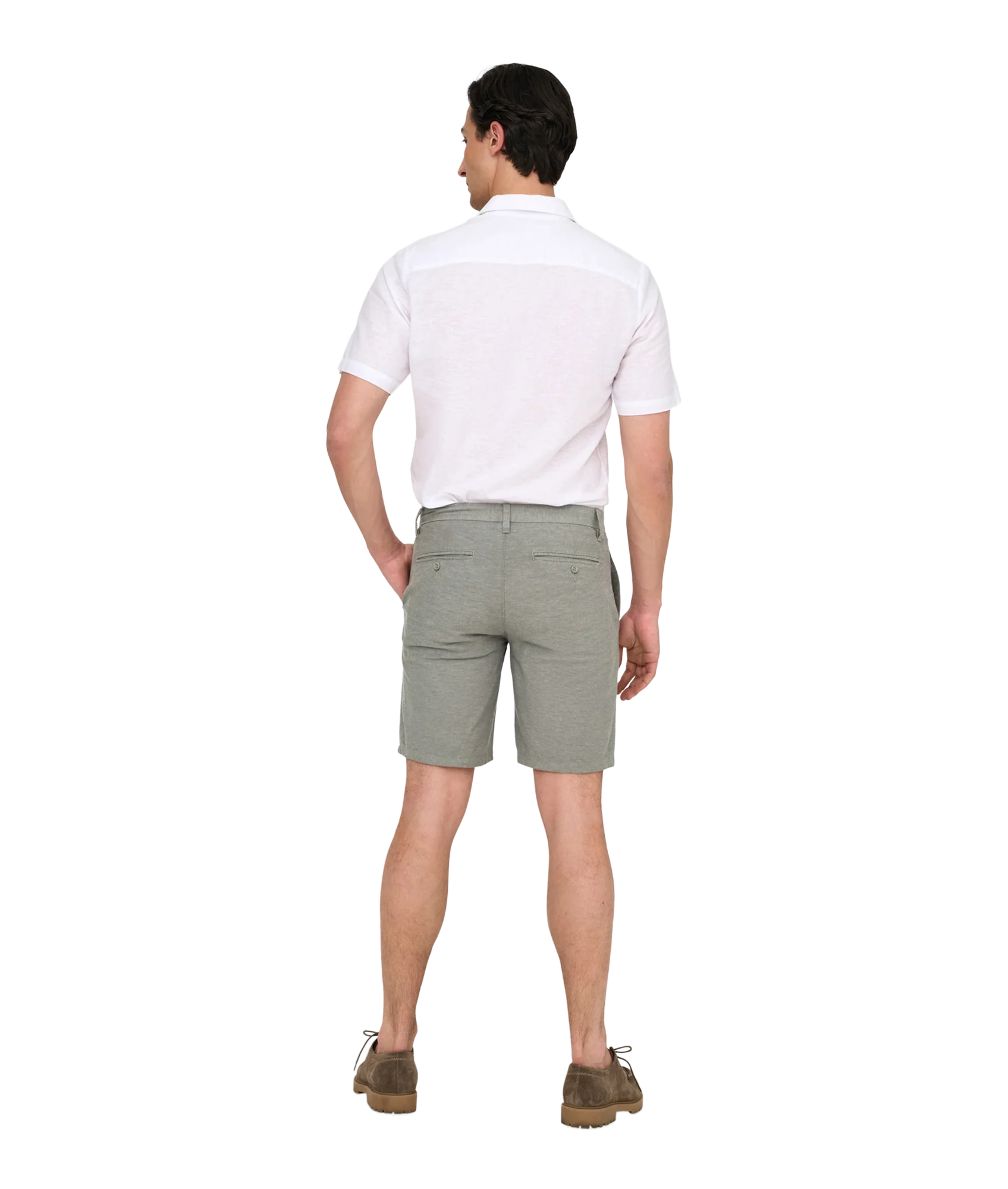 Mark 0011 Cotton Linen Shorts - Grey - Image 6