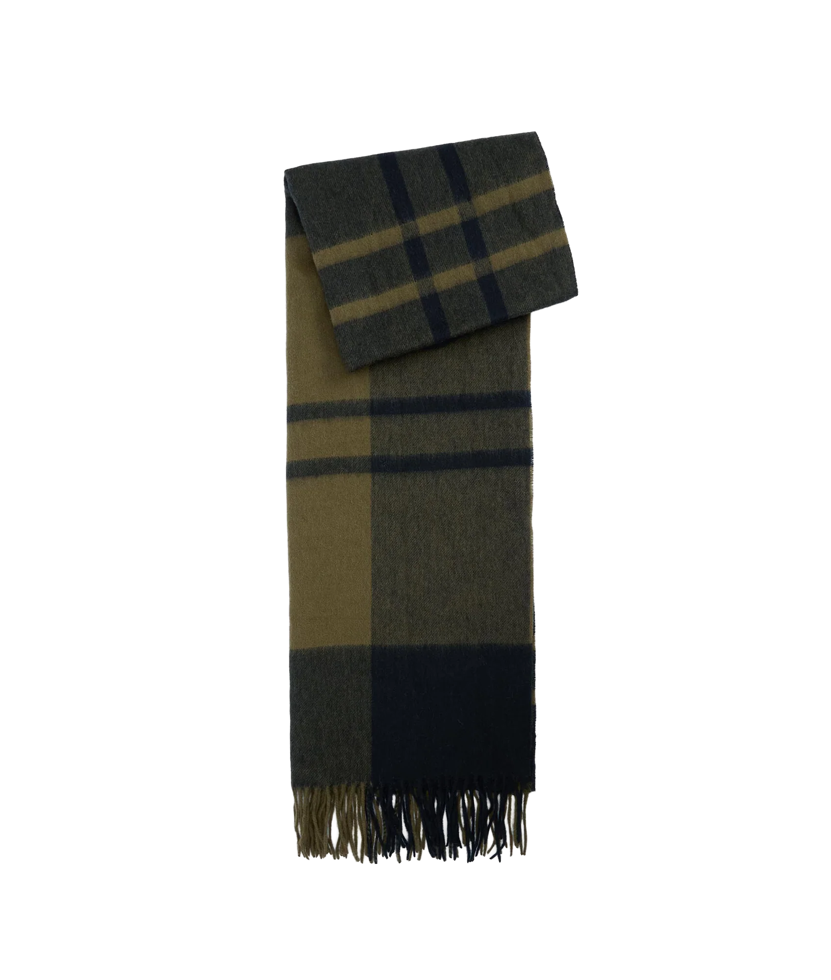 Maxine Tartan Scarf - Black/Olive