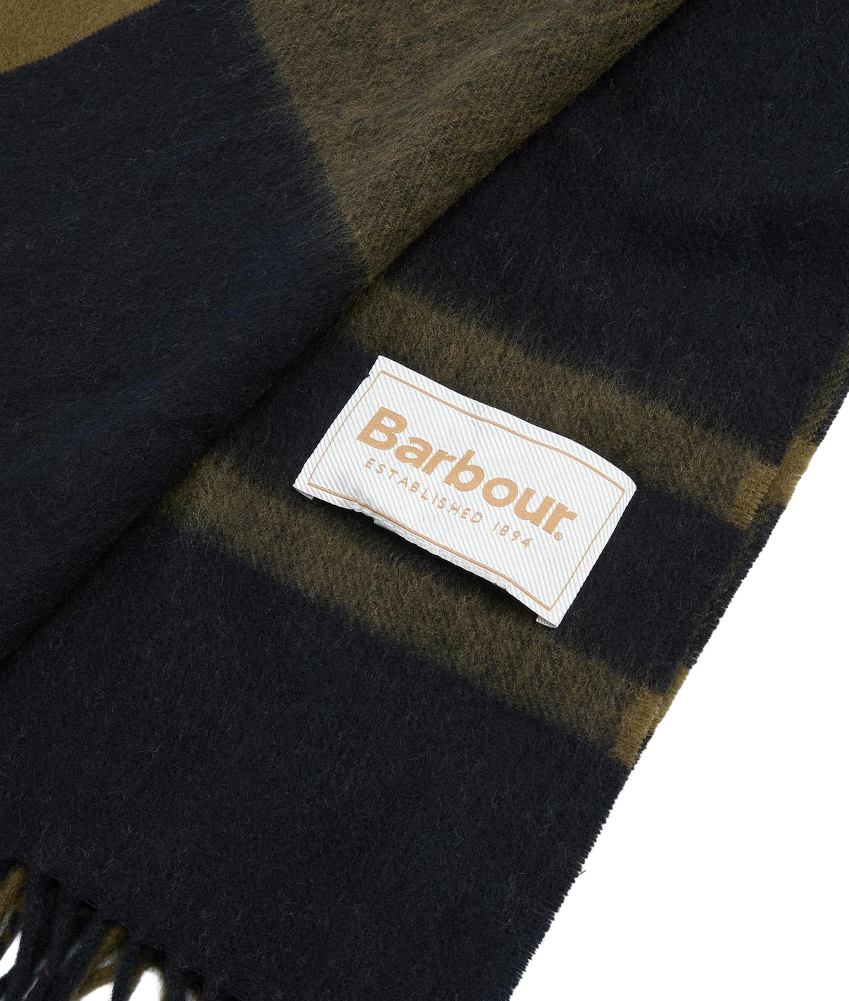 Maxine Tartan Scarf - Black/Olive - Image 2