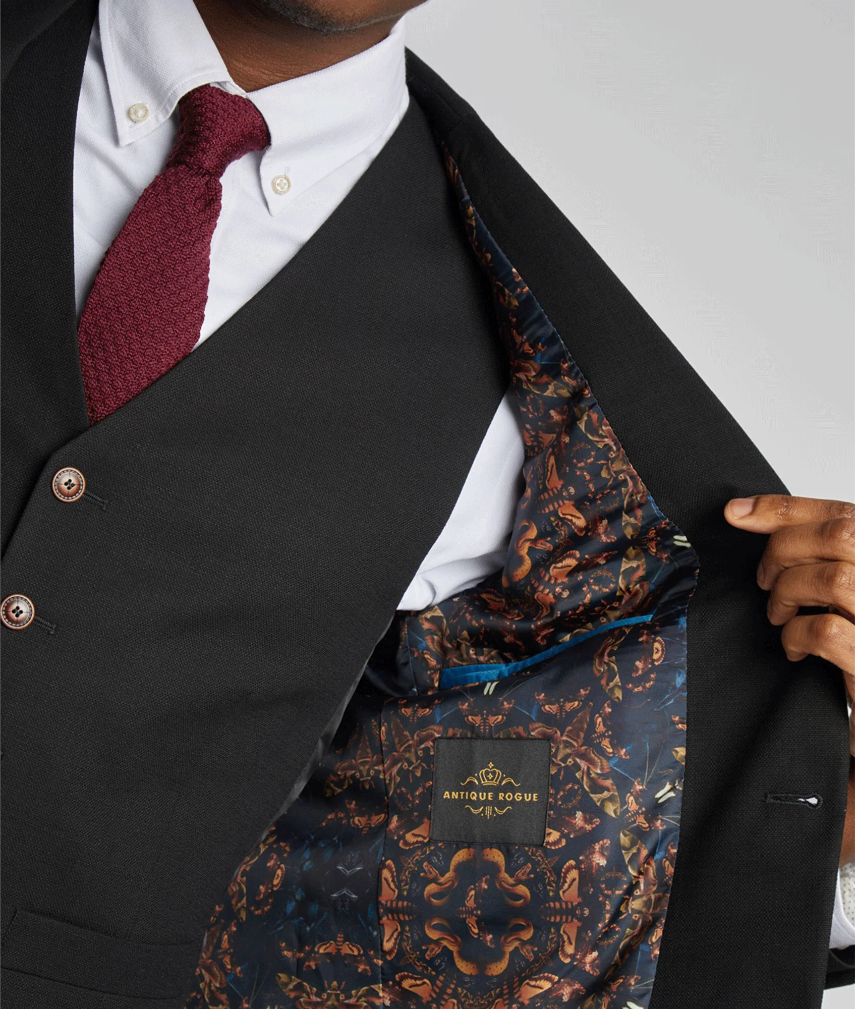Texture Suit Jacket - Black - Image 4