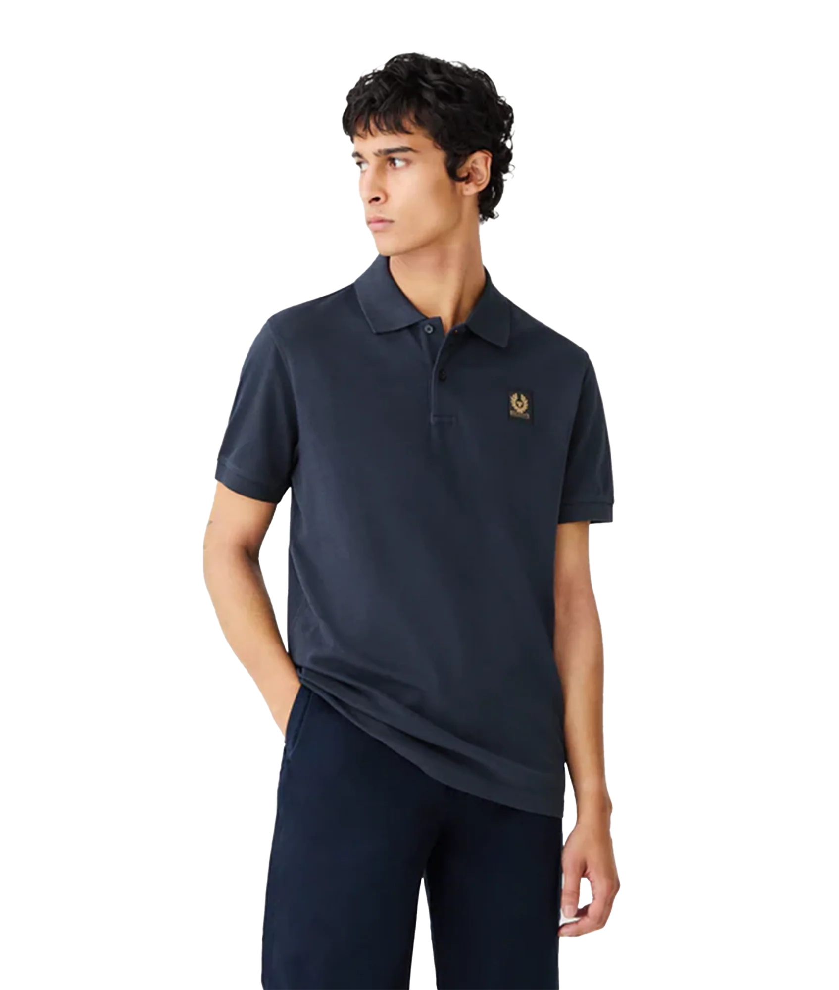 Pique Polo Shirt - Navy - Image 2