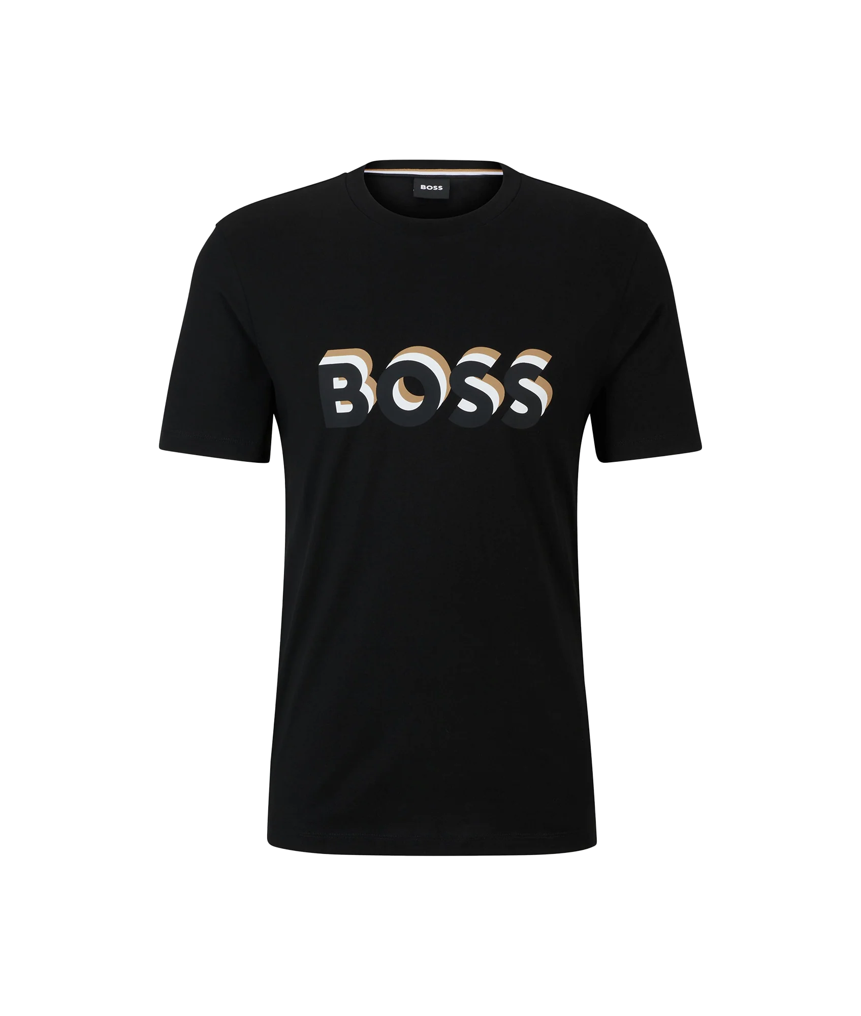 Cotton-jersey T-shirt With Logo in Signature Colours - Black