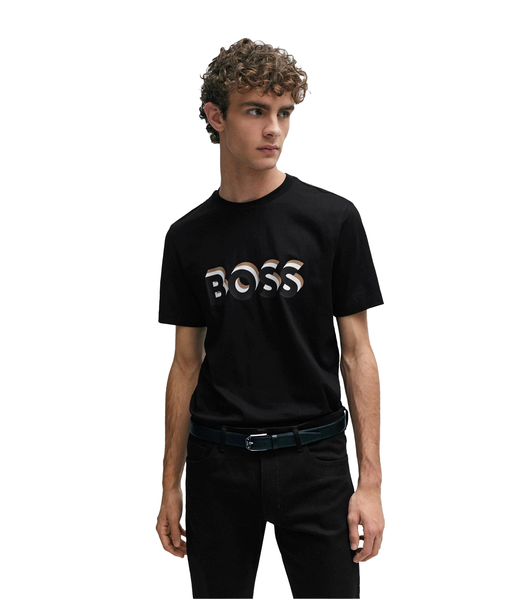 Cotton-jersey T-shirt With Logo in Signature Colours - Black - Image 2