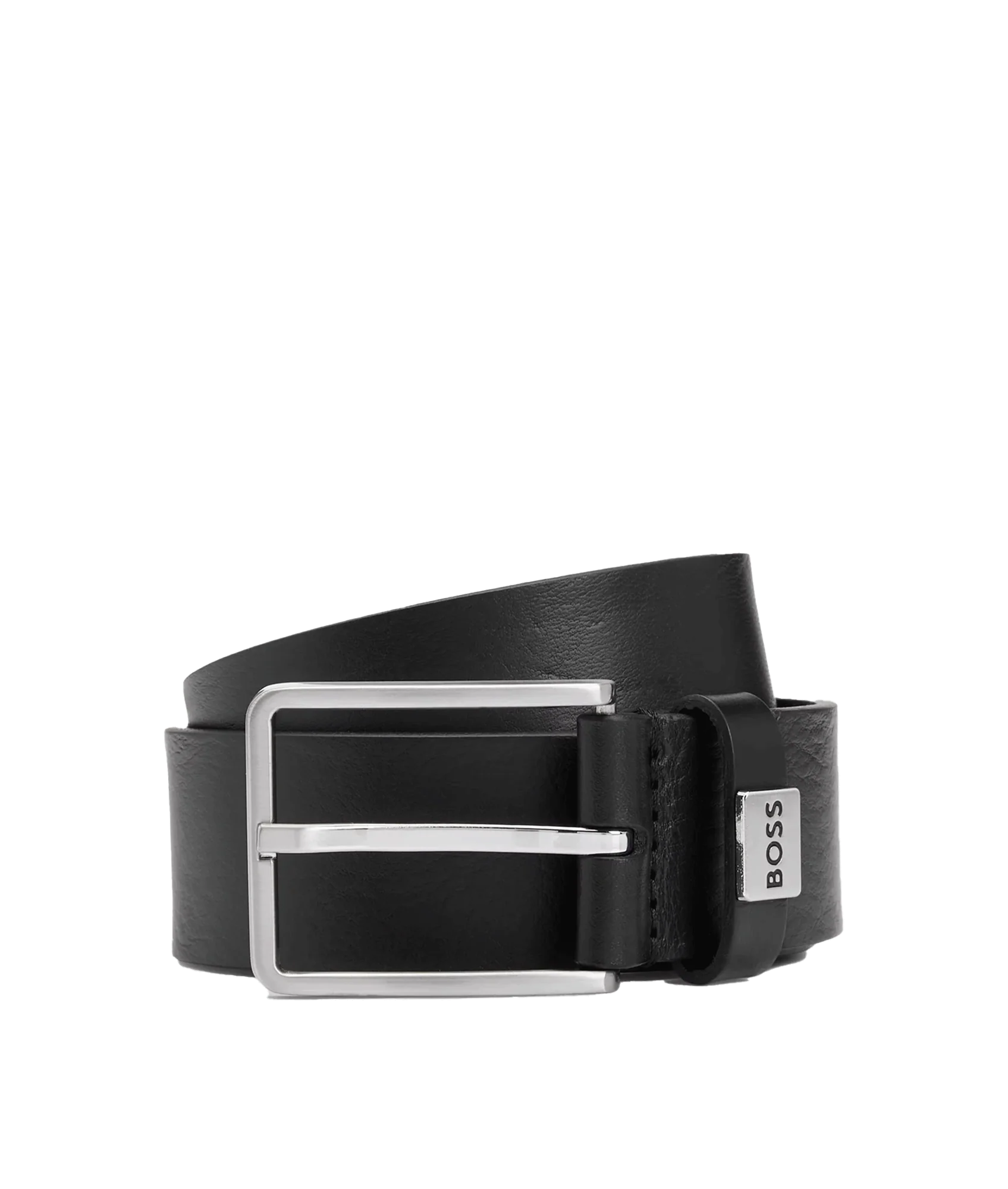 Elio Italian-leather Belt With Logo Keeper - Black