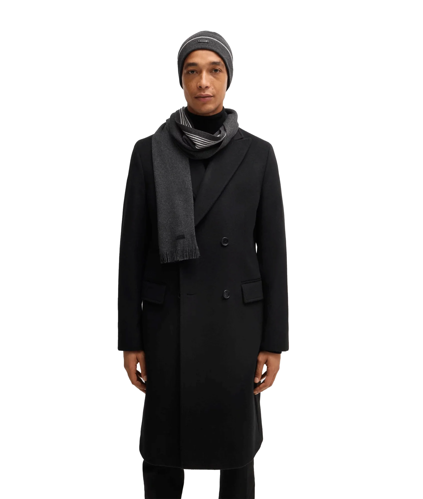 Enzo Raschel-knit Scarf and Hat Set - Grey - Image 3