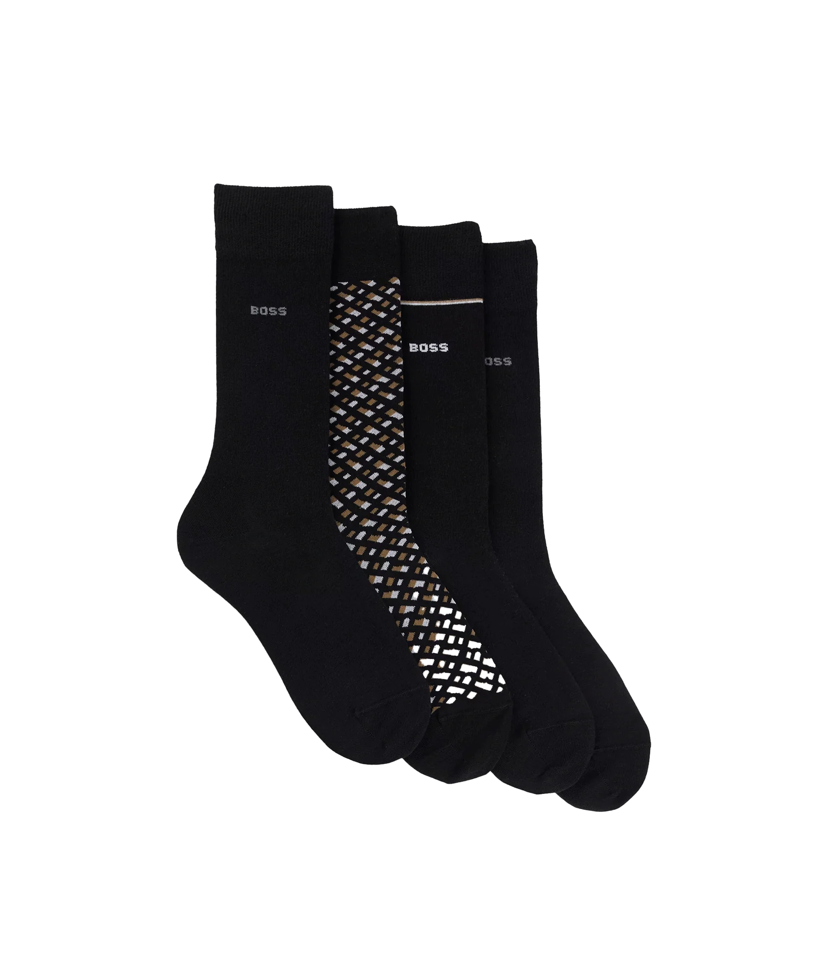 Four-pack of Cotton-blend Regular-length Socks - Black