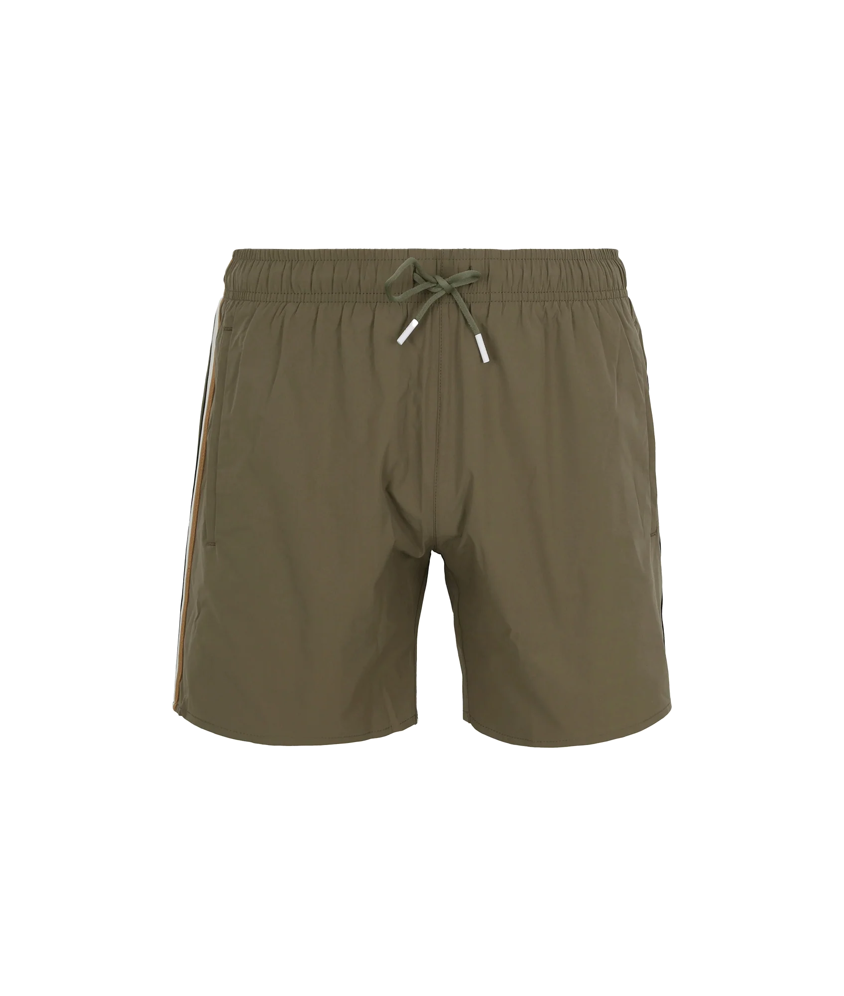 Swim Shorts With Signature Stripe and Logo - Green